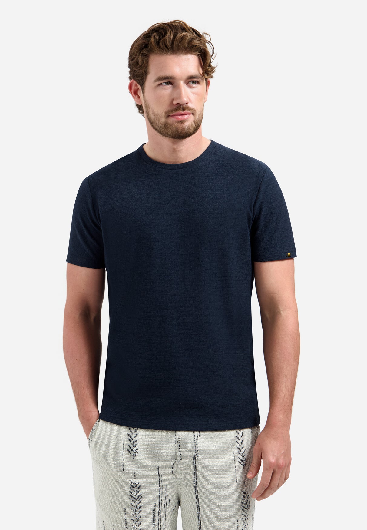 Effen T-shirt met ronde hals | Night