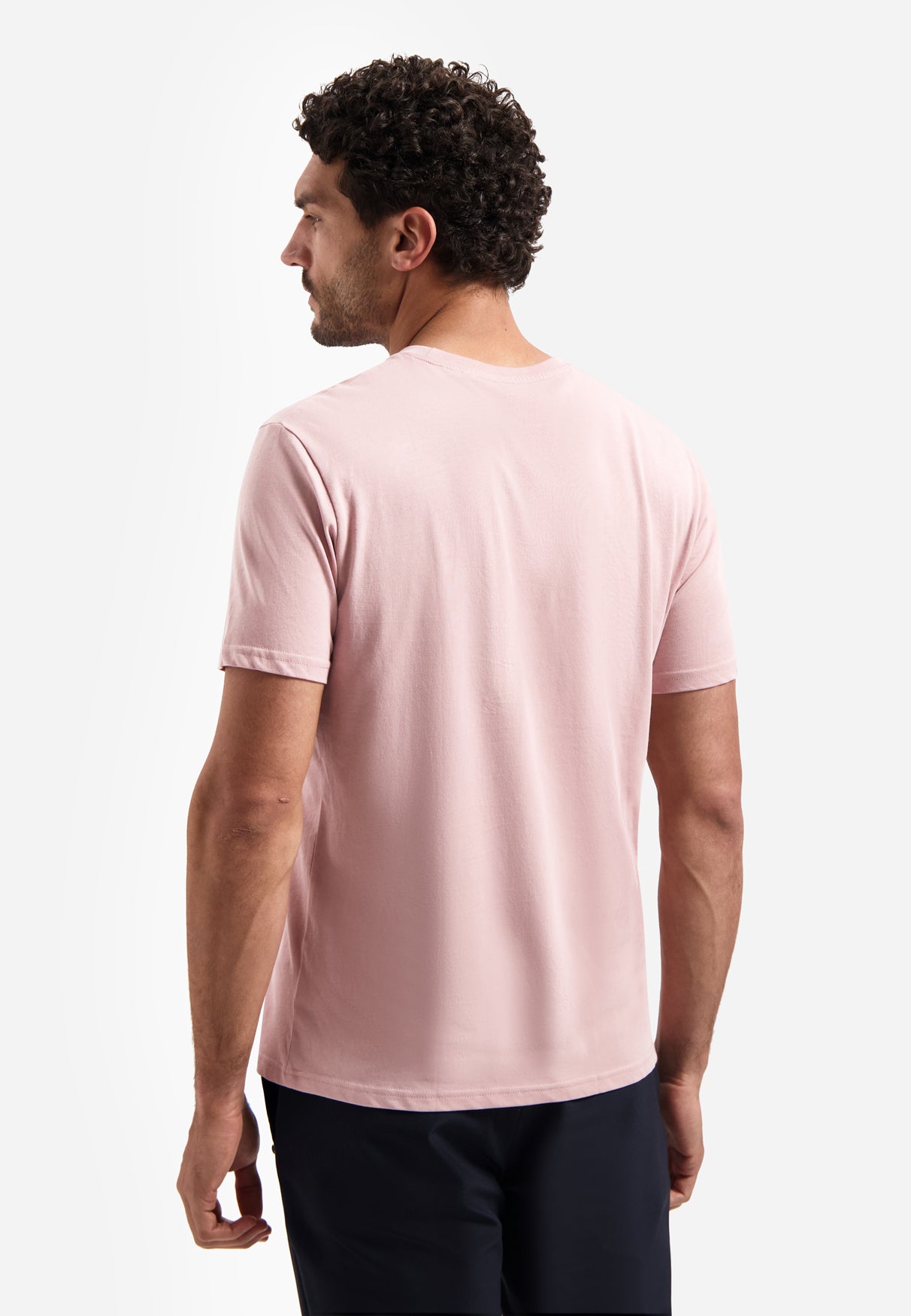 Basic effen T-shirt met ronde hals | Light Mauve
