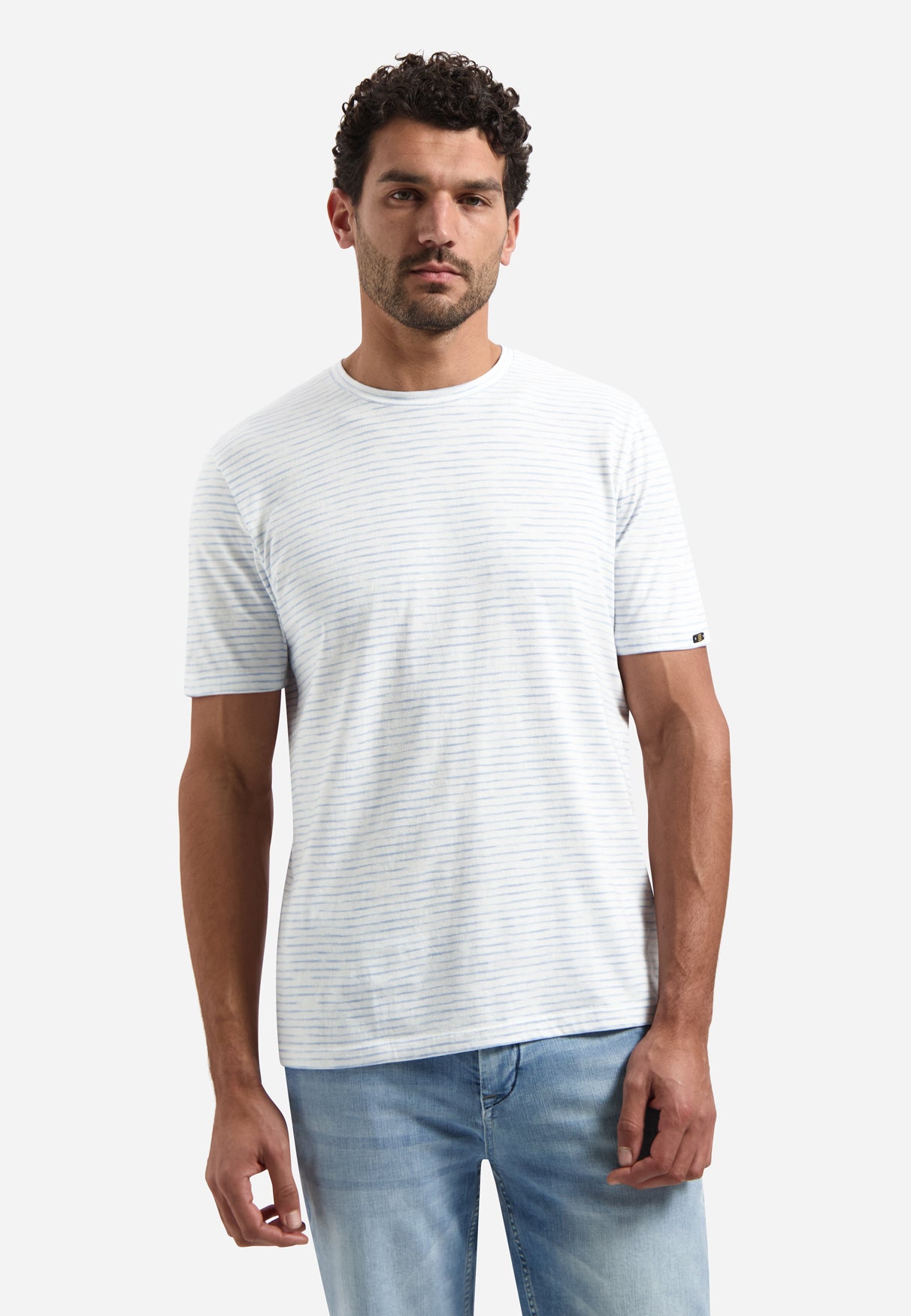 Gestreept T-shirt met ronde hals | Blue