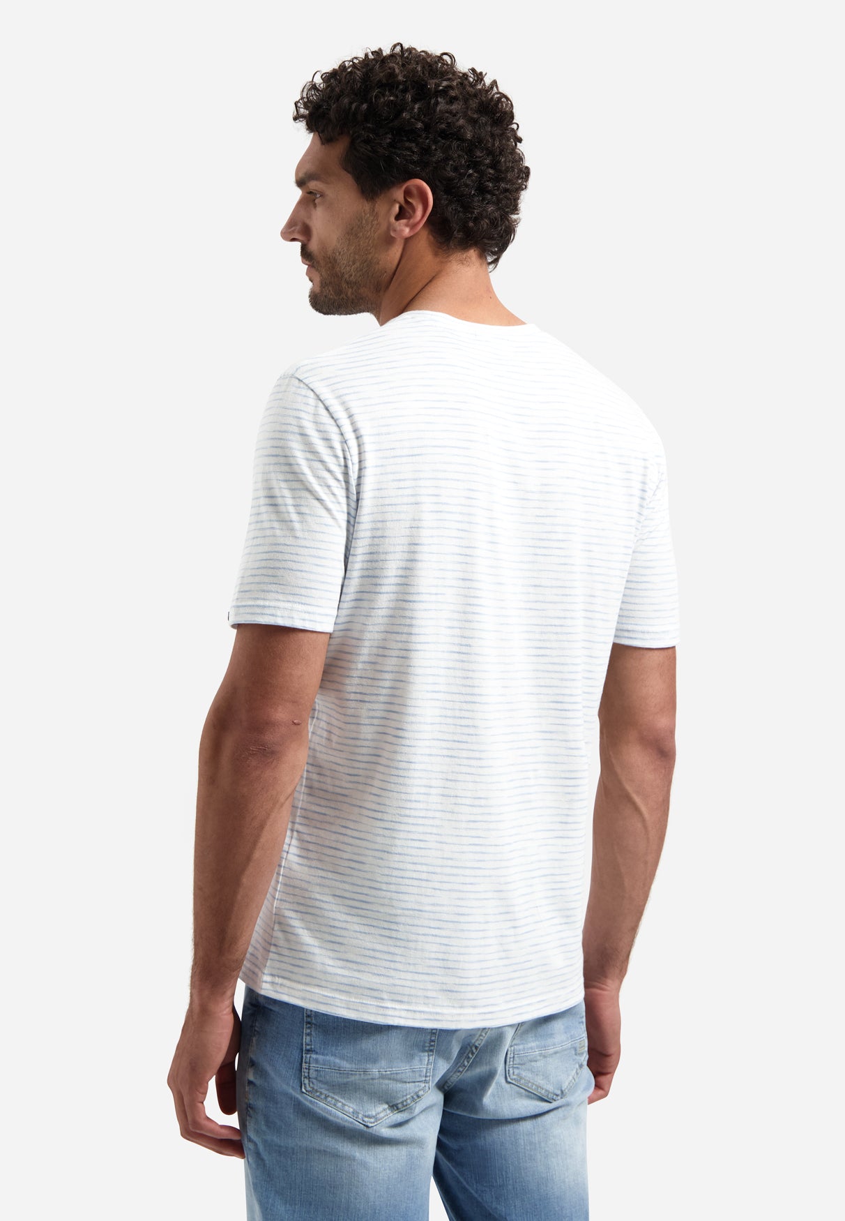 Gestreept T-shirt met ronde hals | Blue