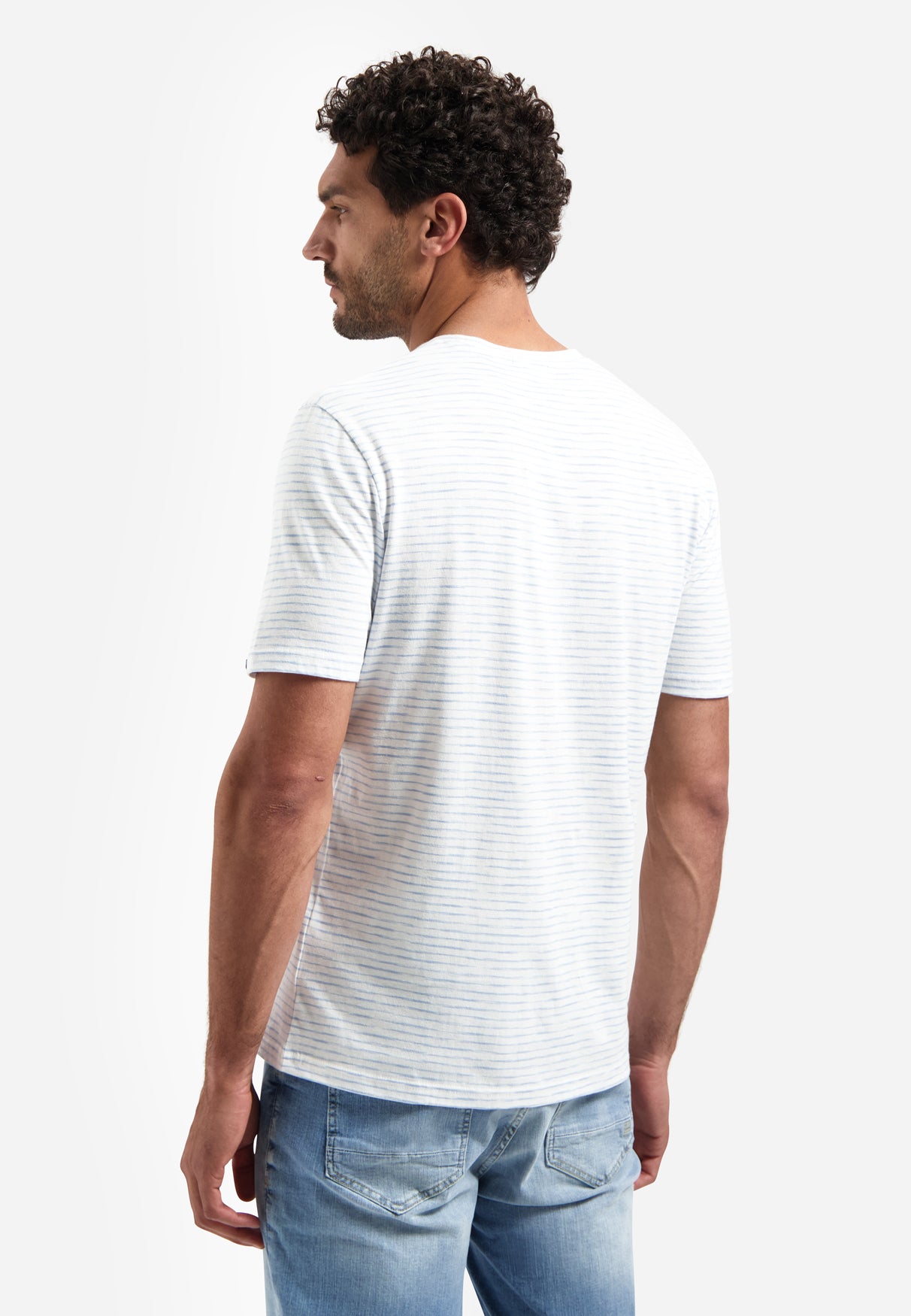 Gestreept T-shirt met ronde hals | Blue