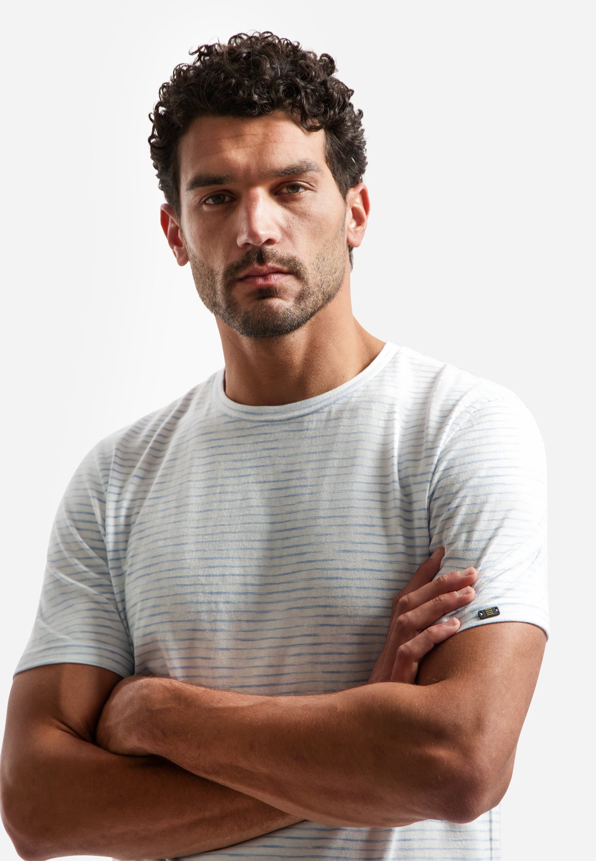 Gestreept T-shirt met ronde hals | Blue