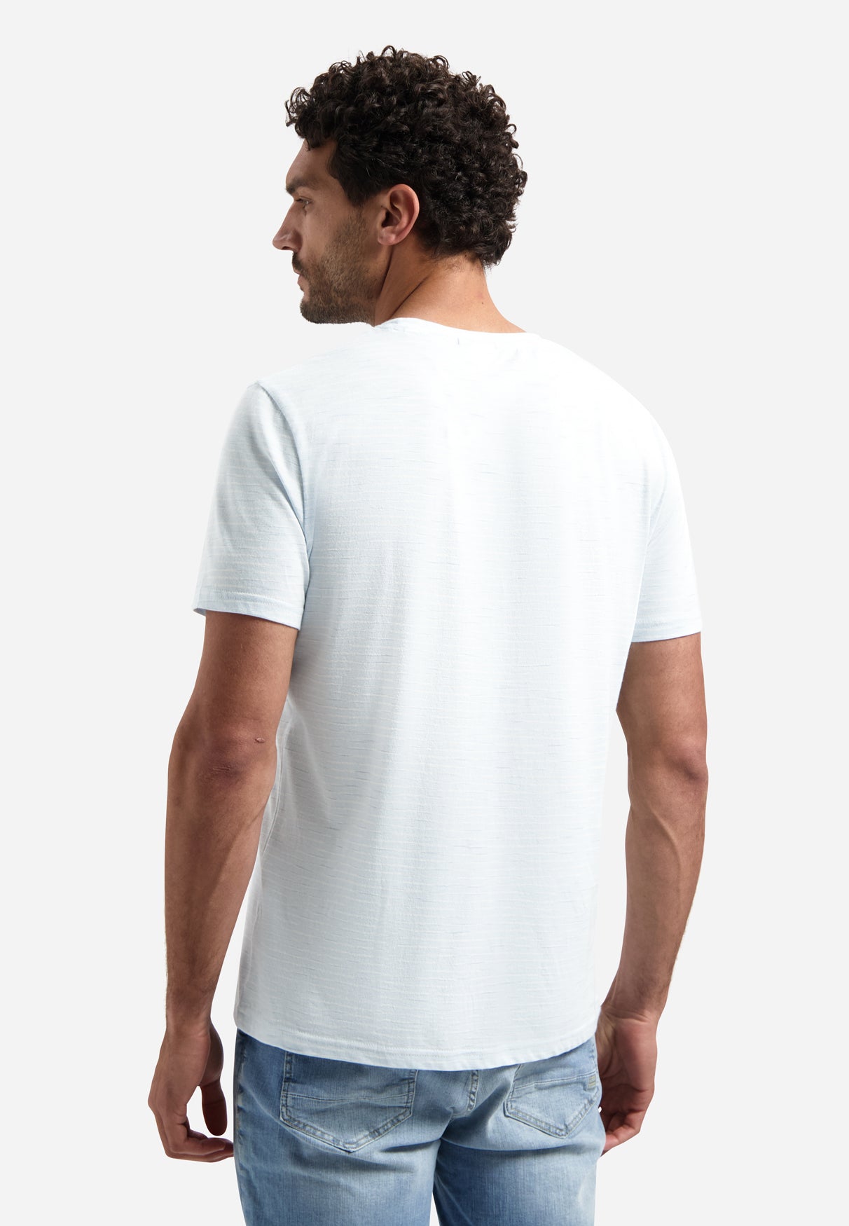 Gestreept T-shirt met ronde hals | Sky