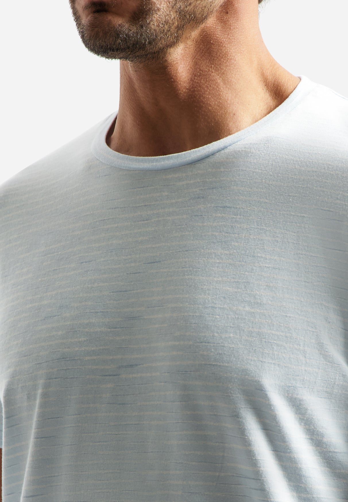 Gestreept T-shirt met ronde hals | Sky