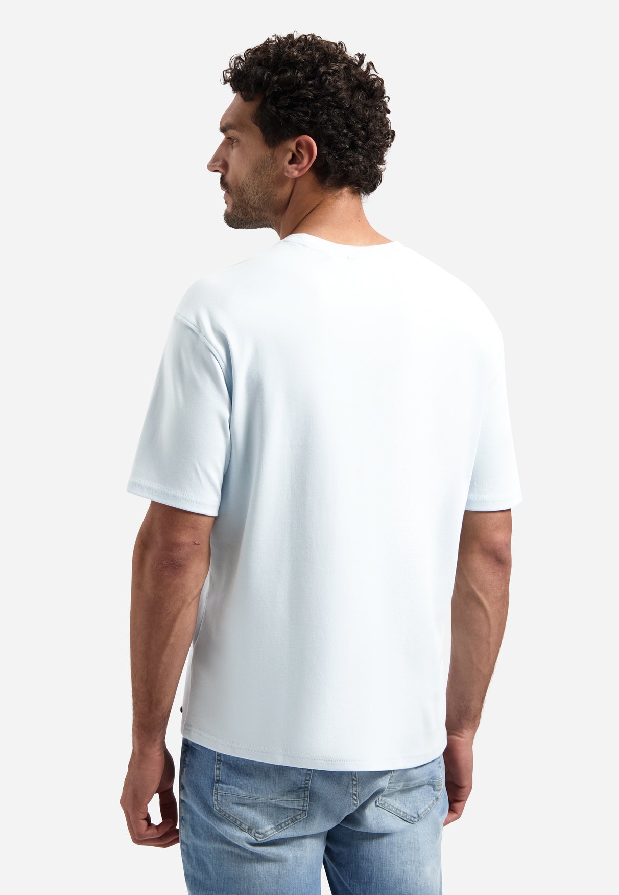 Interlock T-shirt met ronde hals | Sky