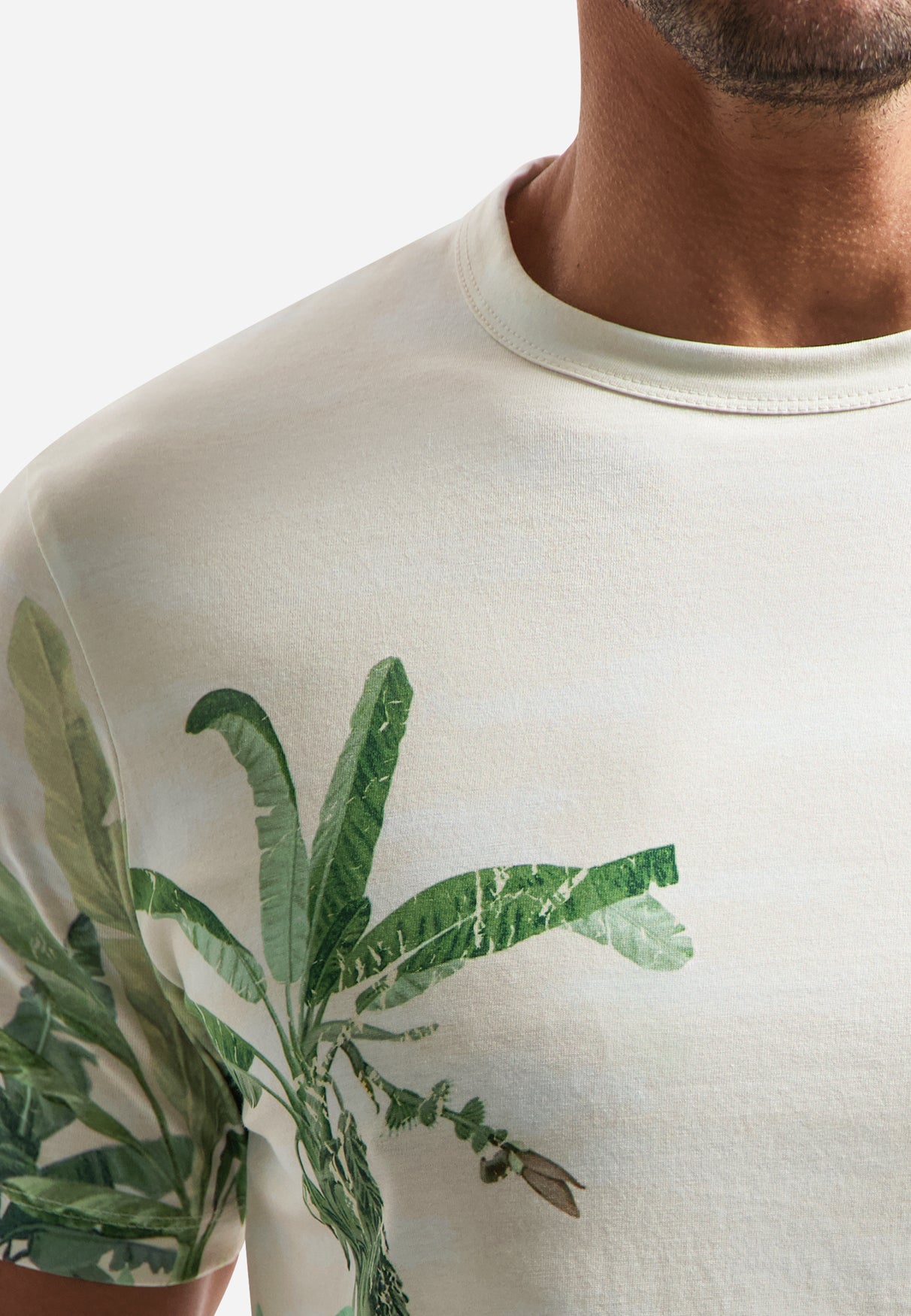 T-shirt met botanische print | Green