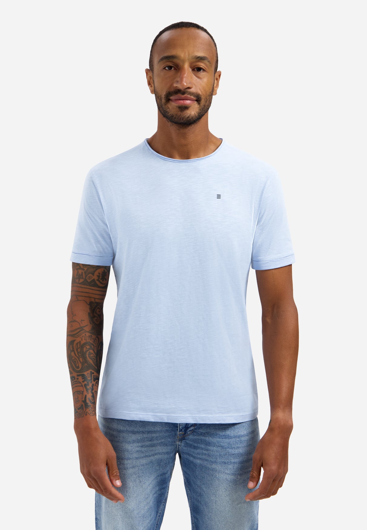 Slub T-shirt met ronde hals | Blue