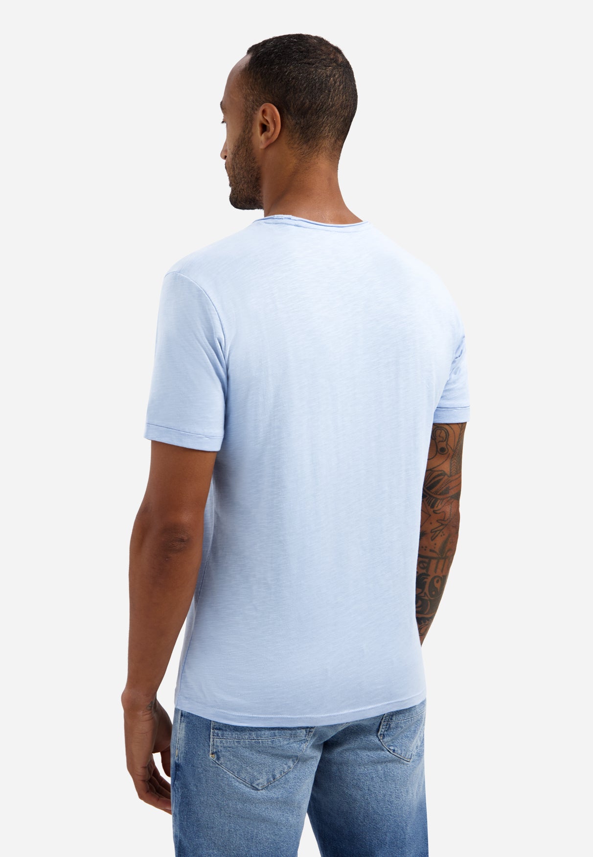 Slub T-shirt met ronde hals | Blue