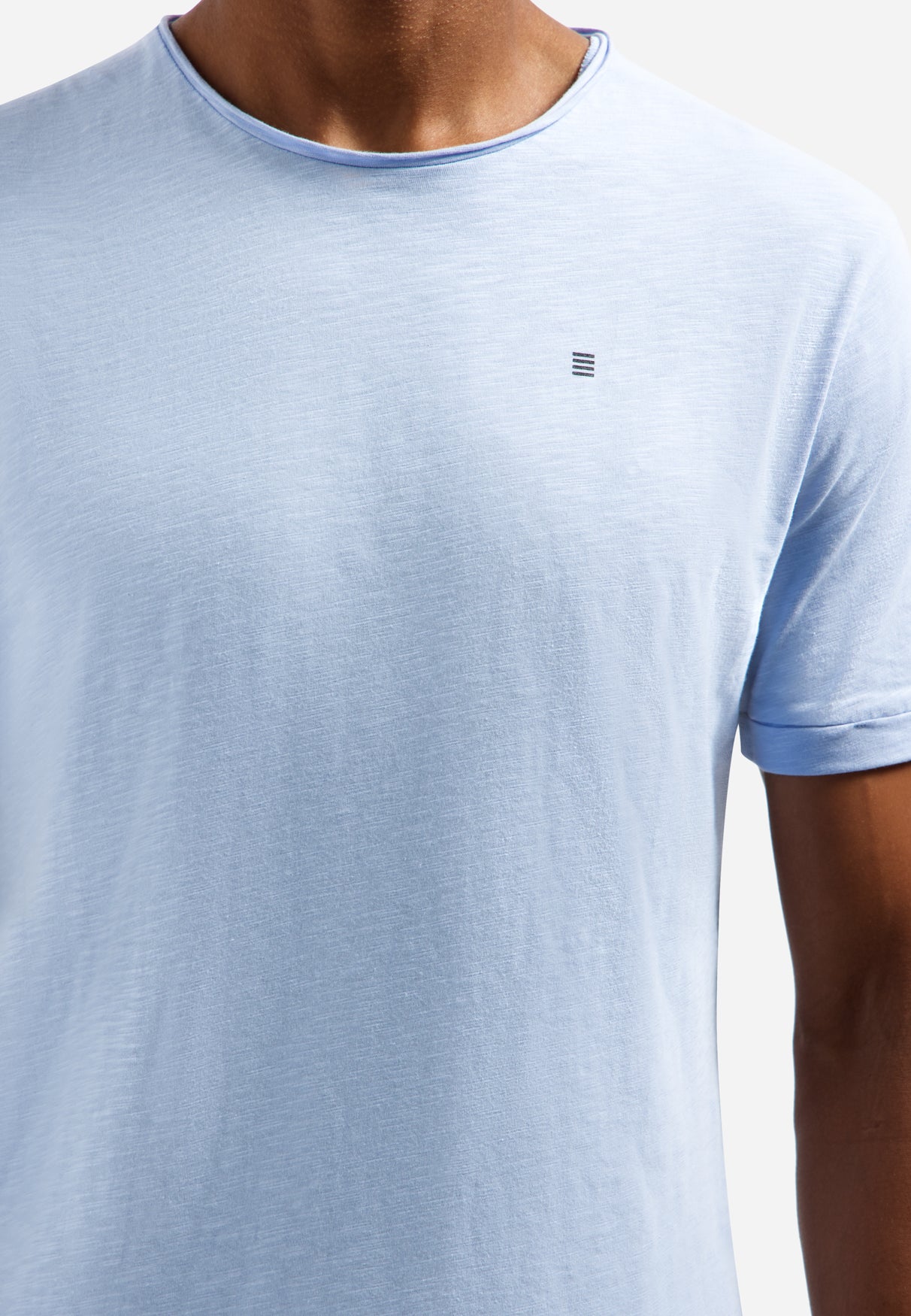 Slub T-shirt met ronde hals | Blue