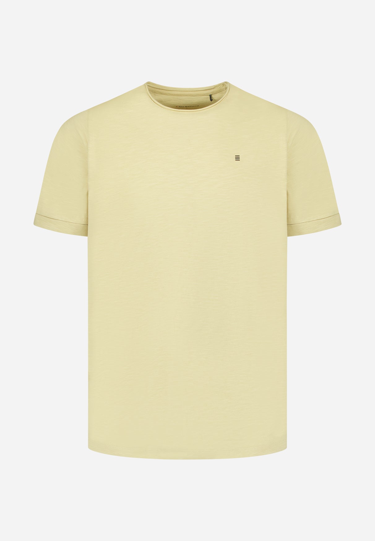 Slub T-shirt met ronde hals | Yellow