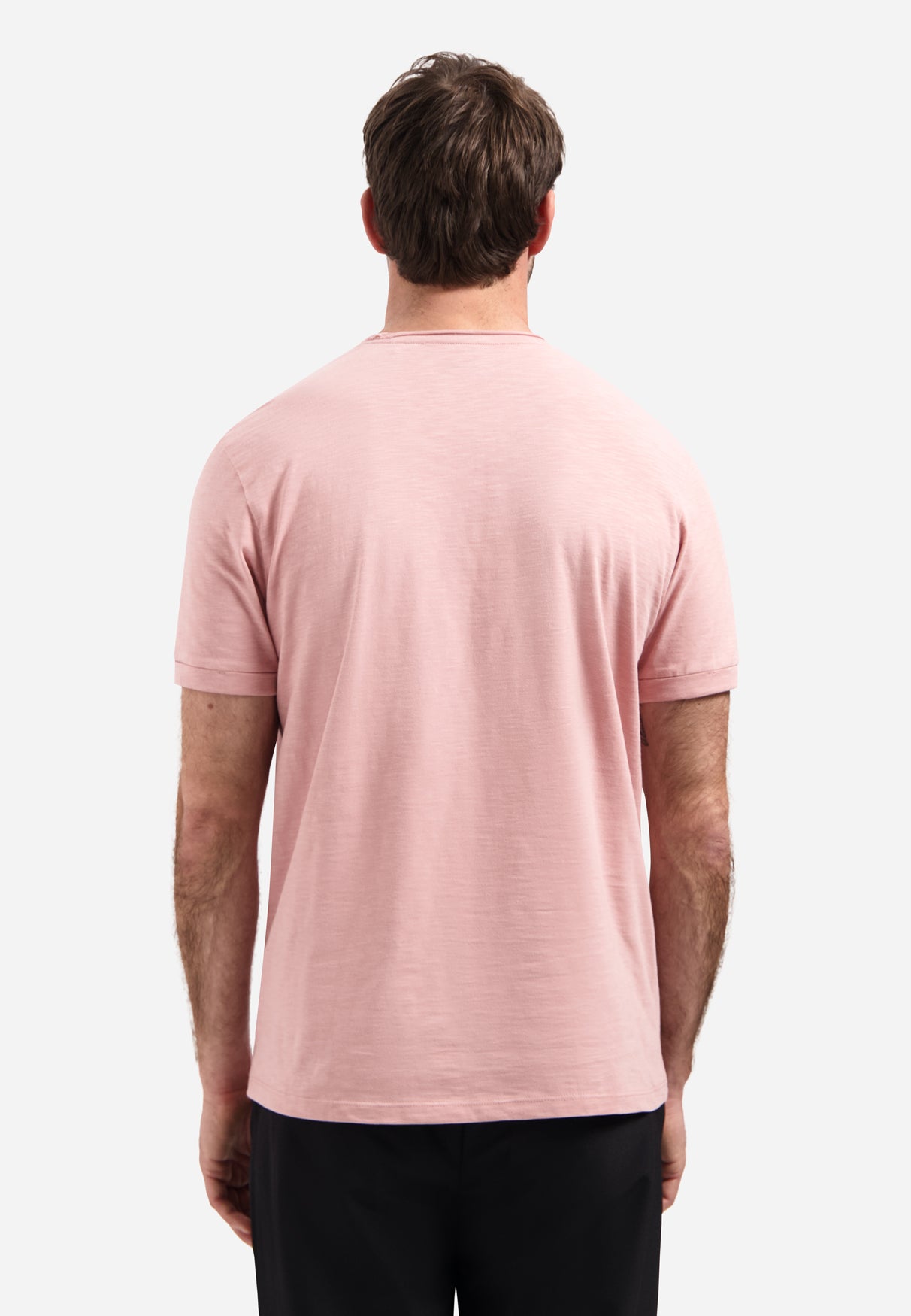 Slub T-shirt met ronde hals | Light Mauve