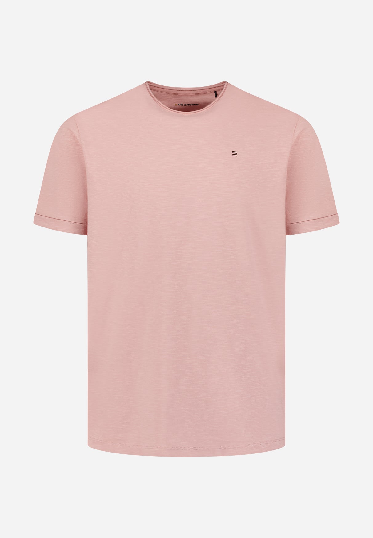 Slub T-shirt met ronde hals | Light Mauve