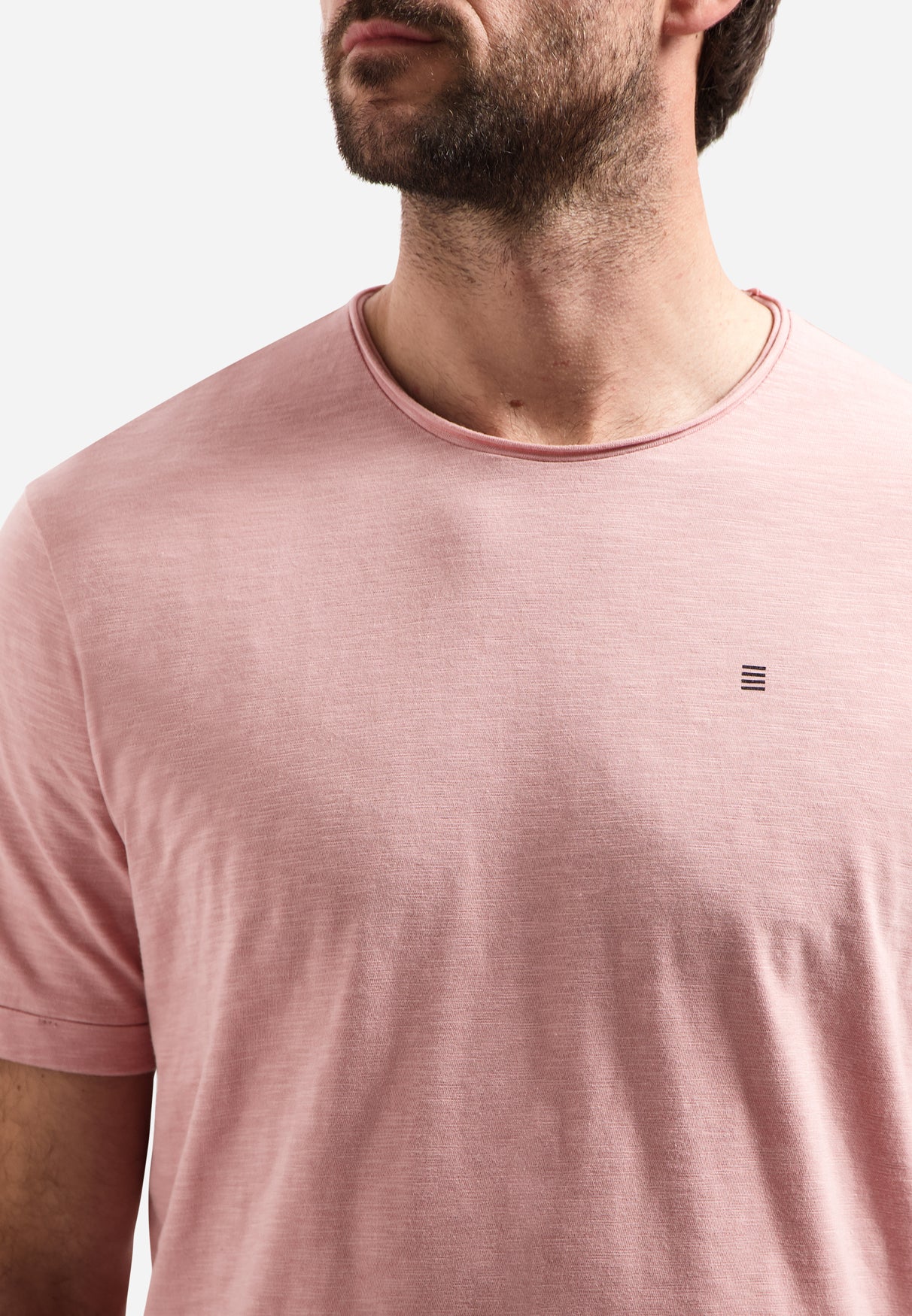 Slub T-shirt met ronde hals | Light Mauve