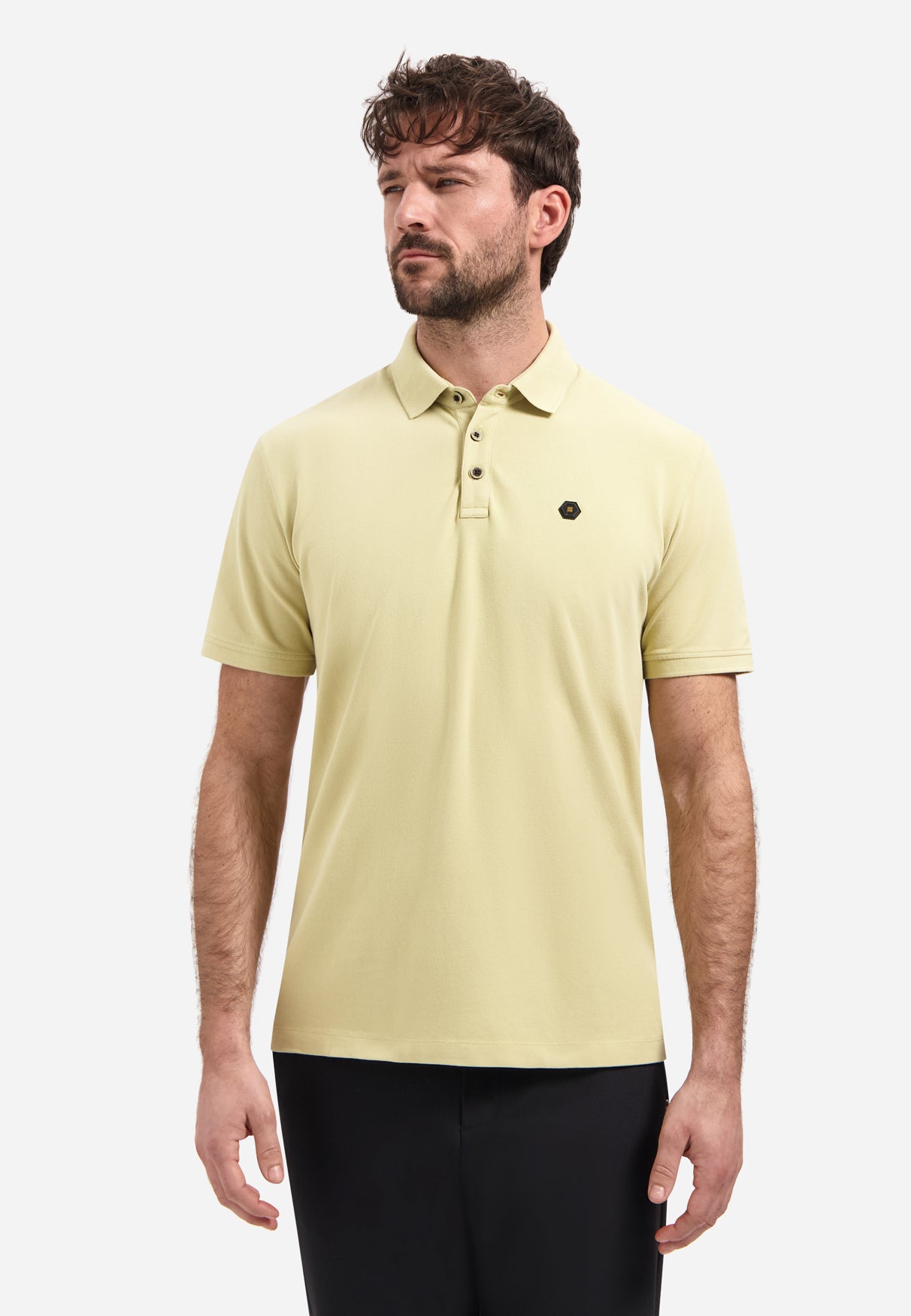 Basics poloshirt Geel