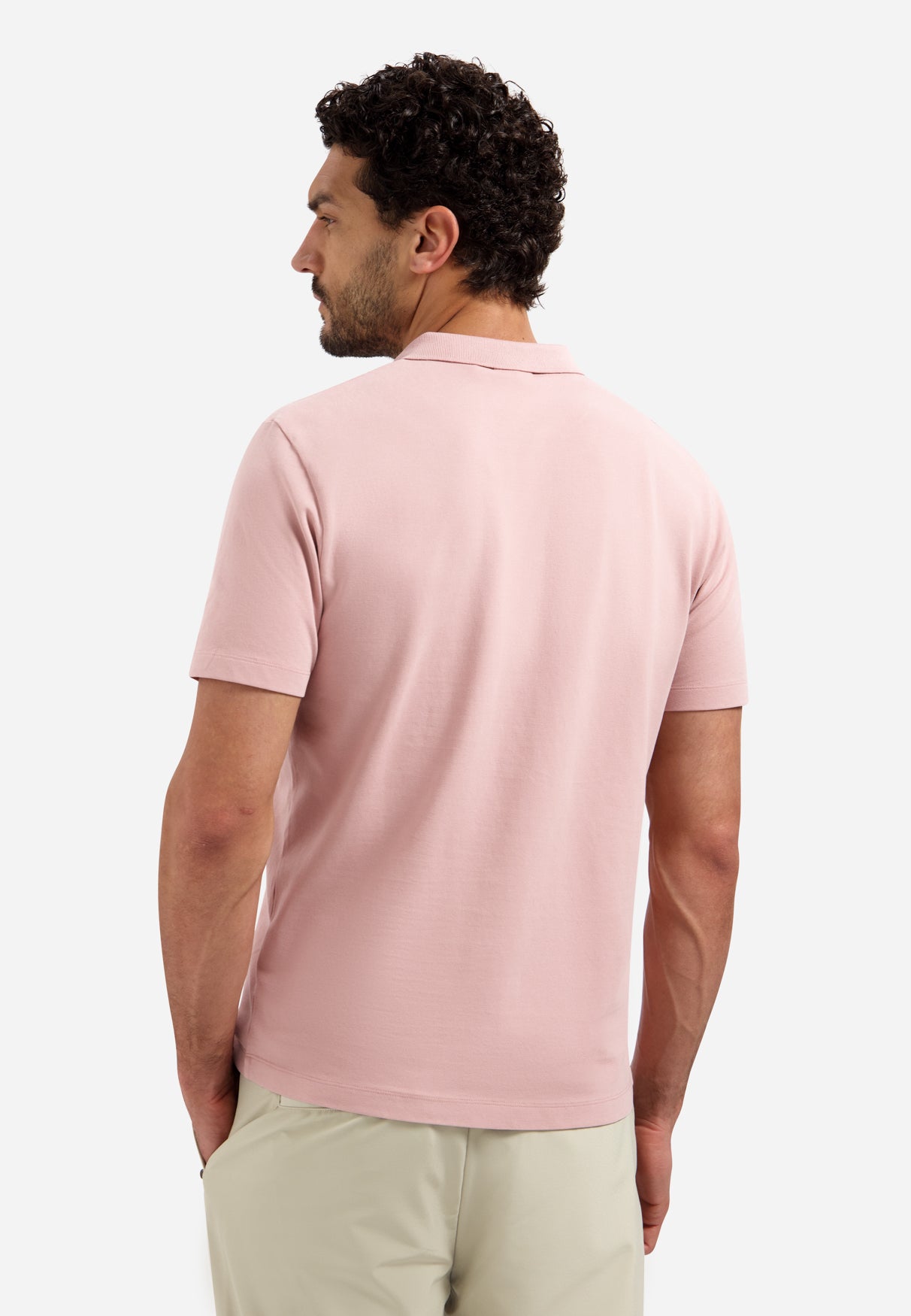 Basis polo met V-hals | Light Mauve