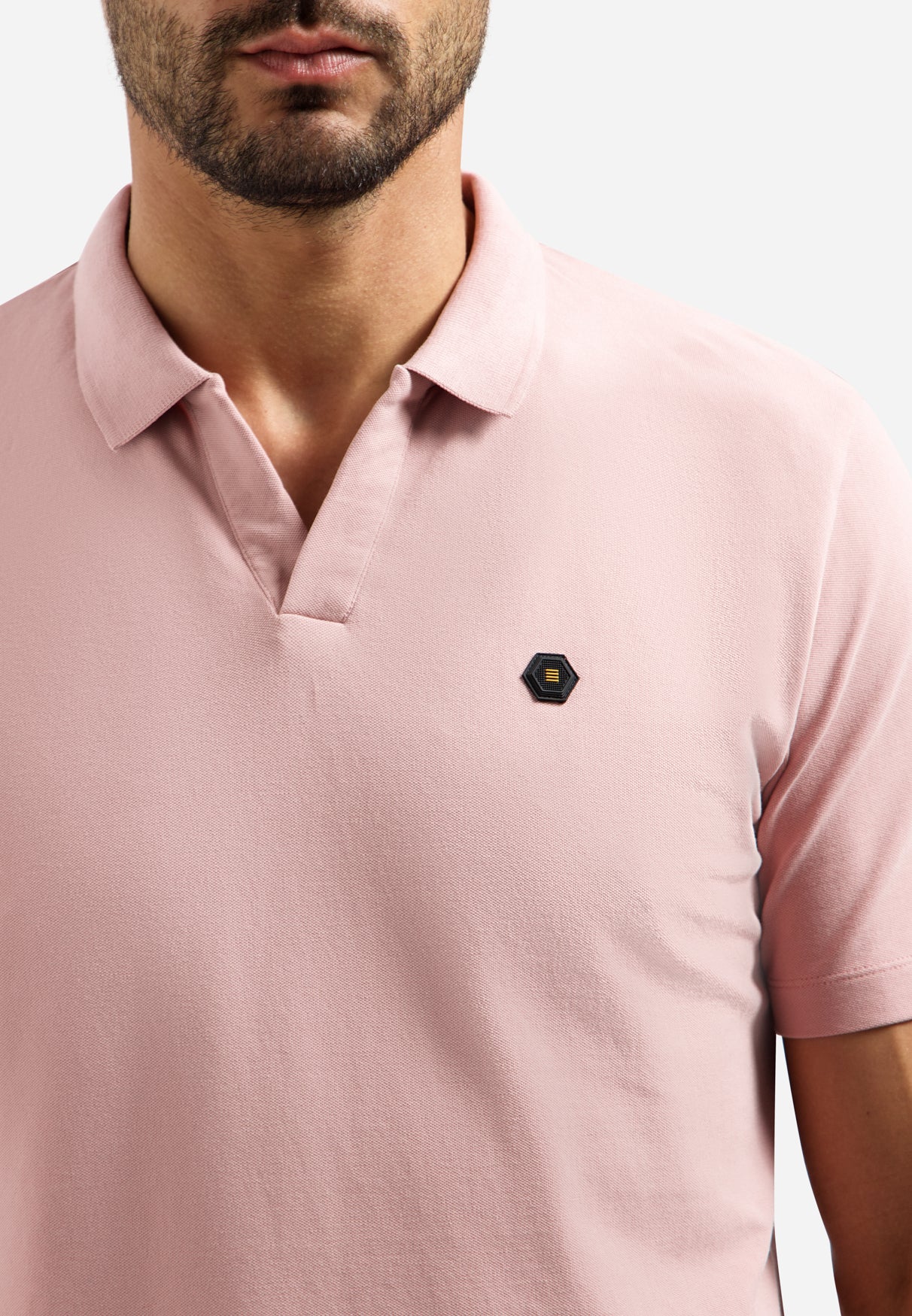 Basis polo met V-hals | Light Mauve