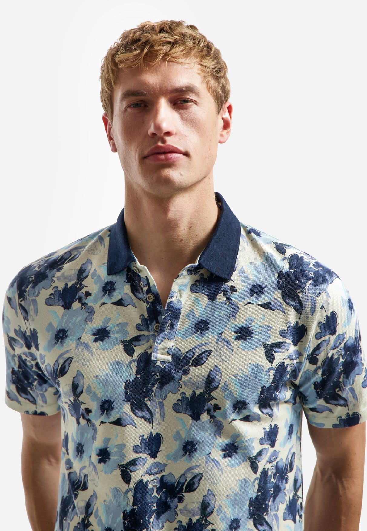 Polo met allover print | Blue