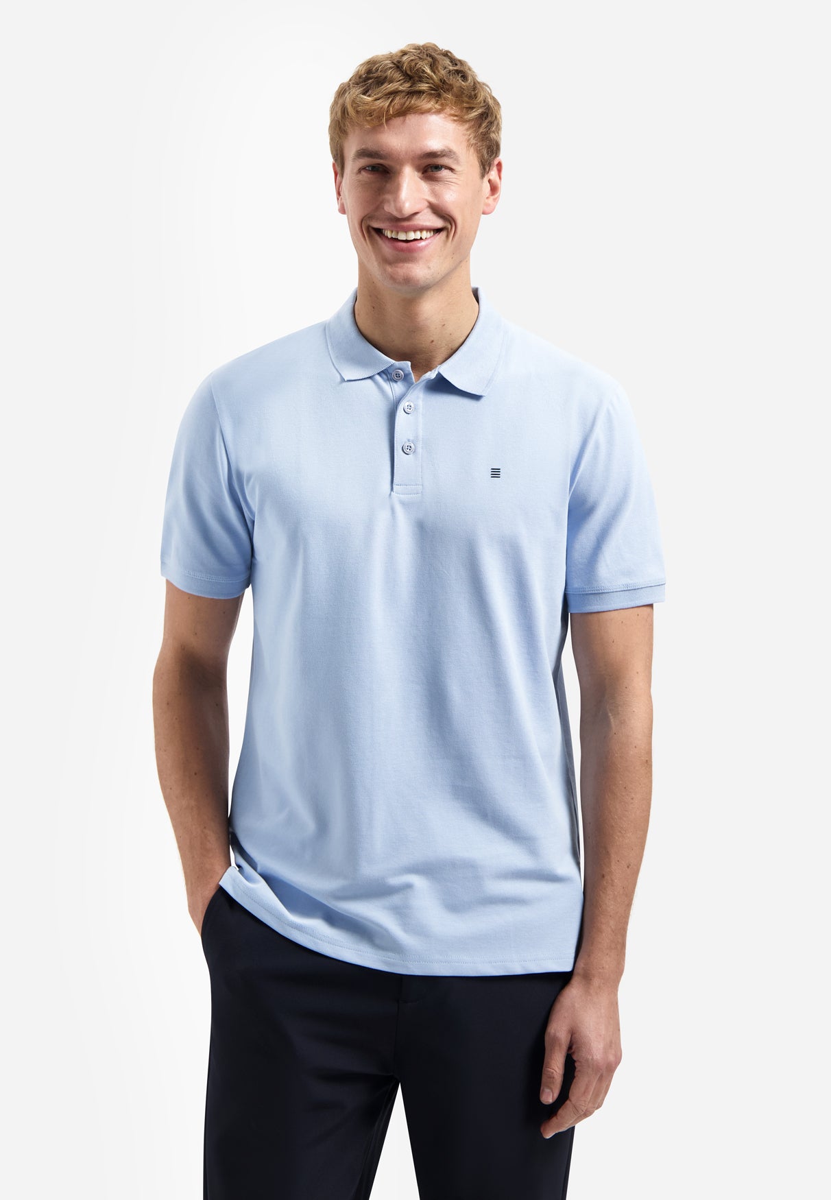 Basics poloshirt Blauw