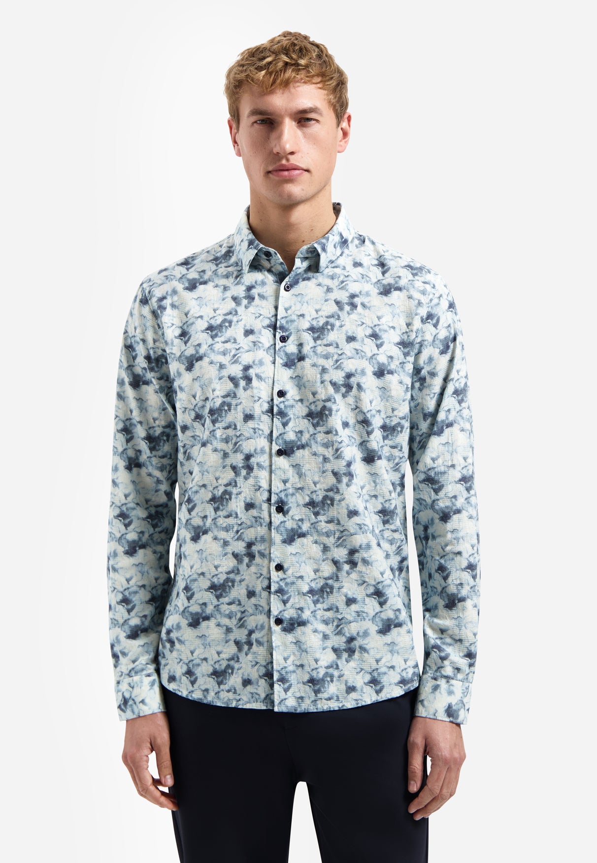Shirt met bloemenprint Blauw
