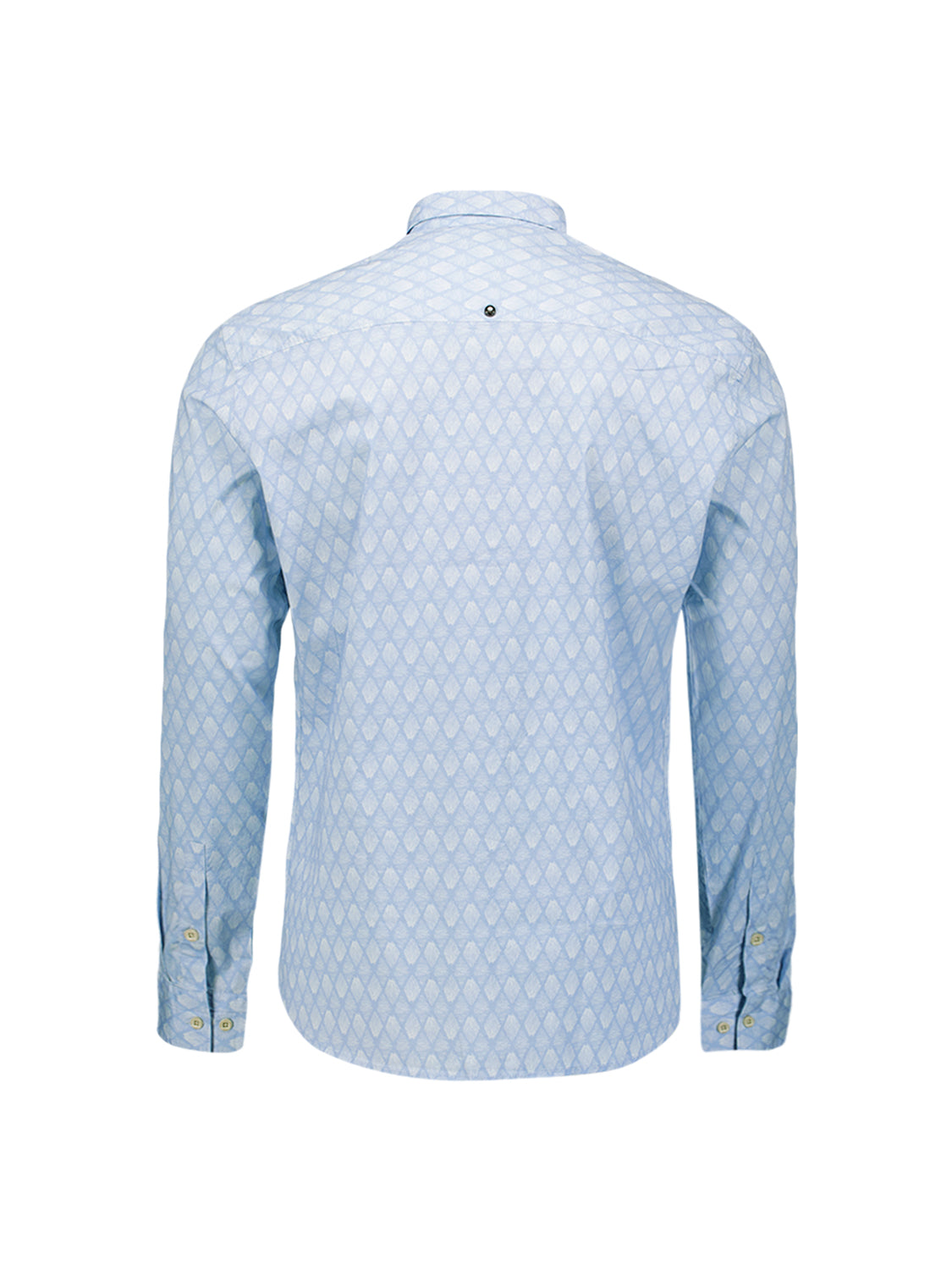 Stretch shirt met all-over print. | Blauw