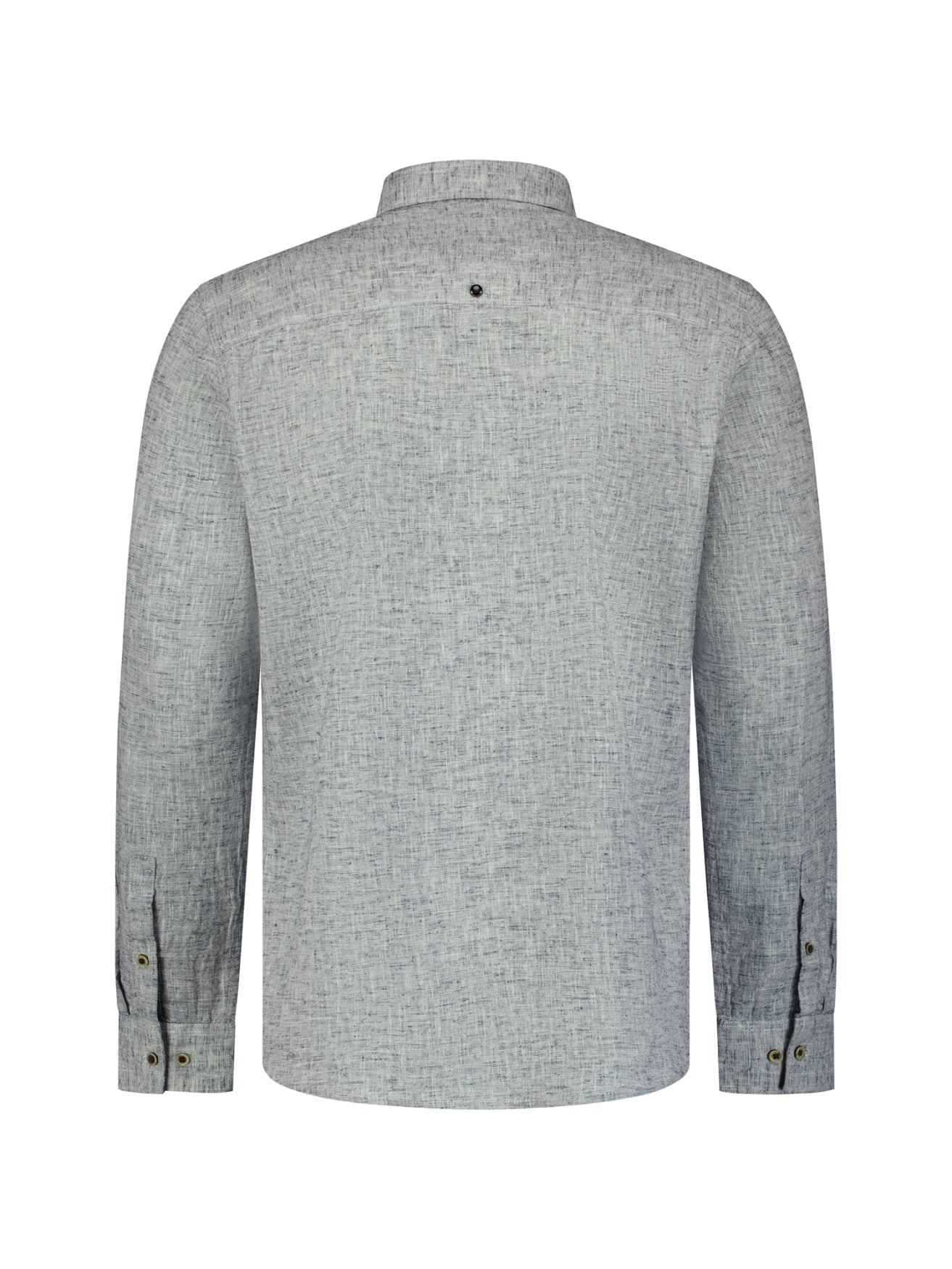 Twee?kleurig linnenblend overhemd | Indigo Blue