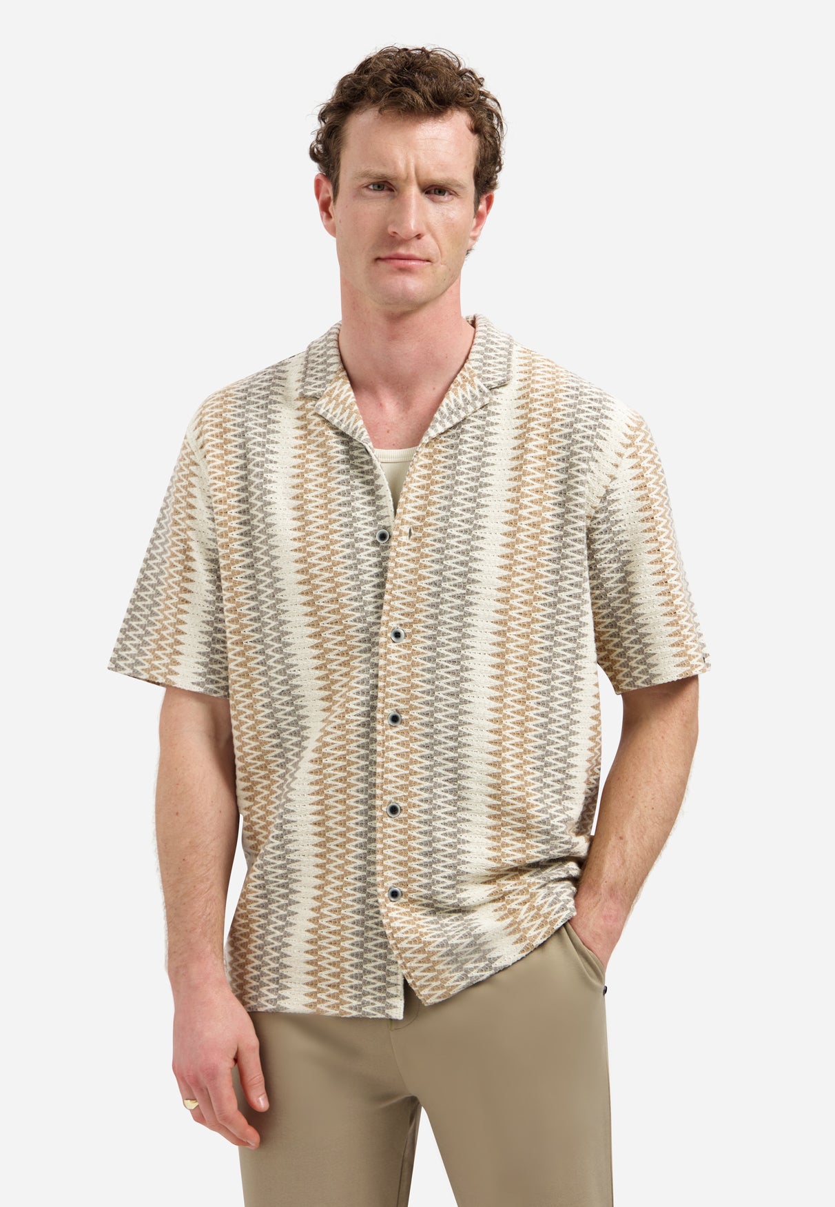 Jacquard shirt met korte mouwen | Kit
