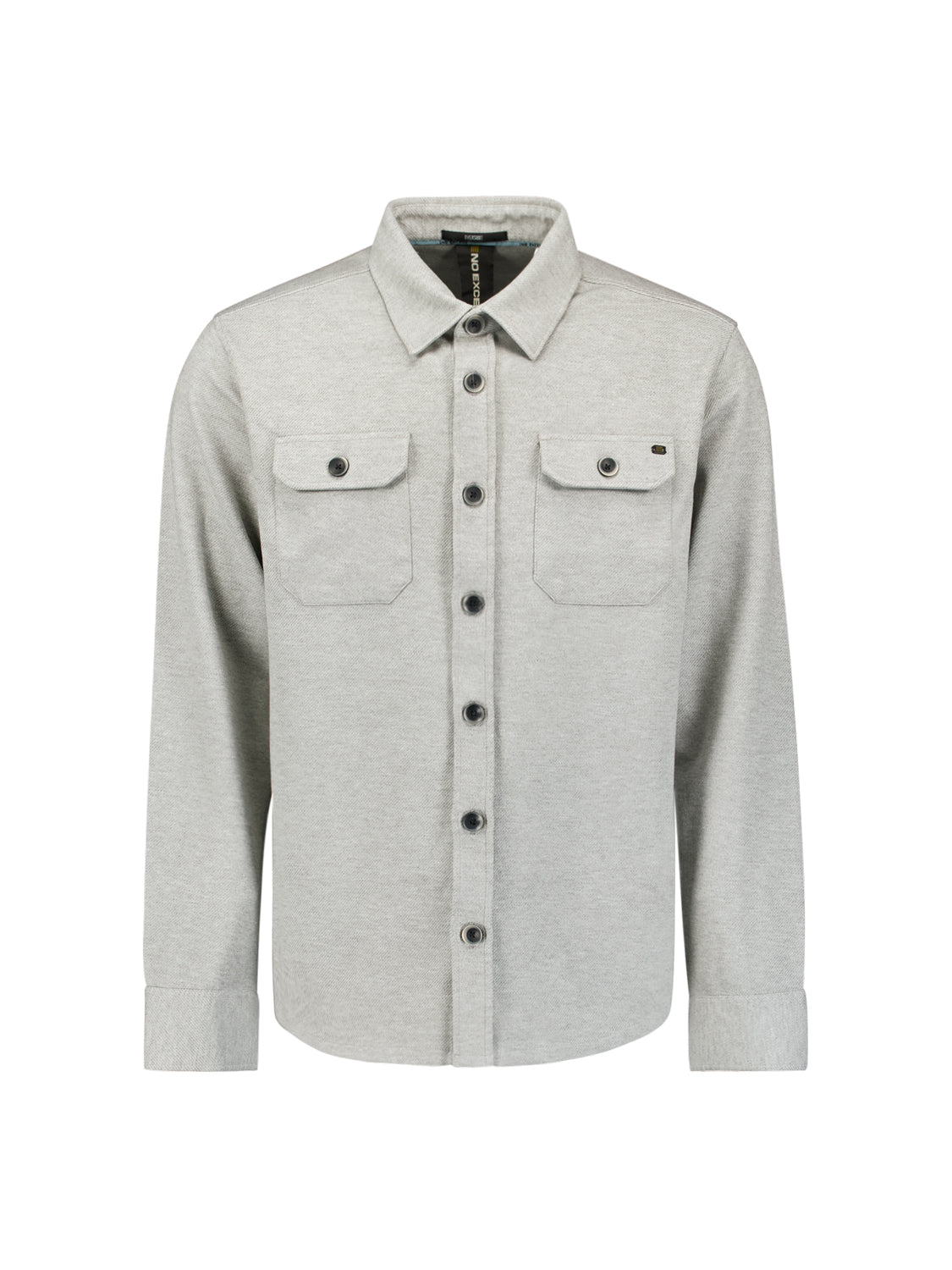 Jersey twill overshirt | Grey Melange