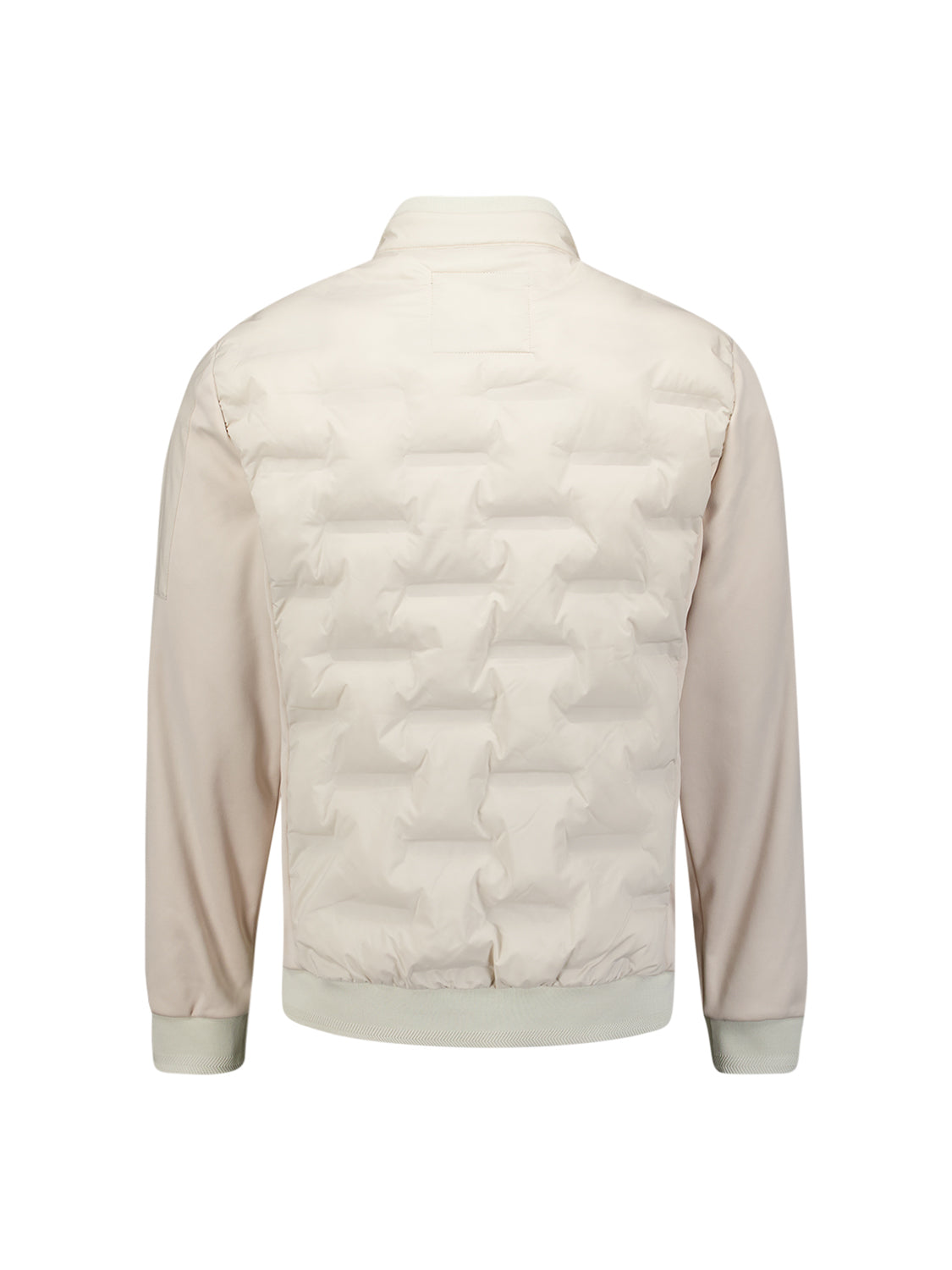 Kort padded jack met knit details | Stone