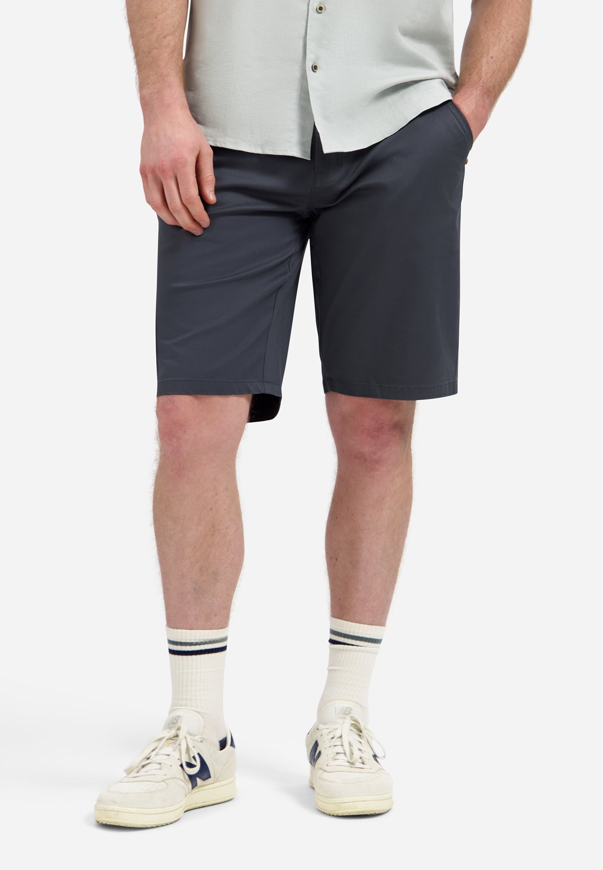 Stretch chino short | Dark Steel
