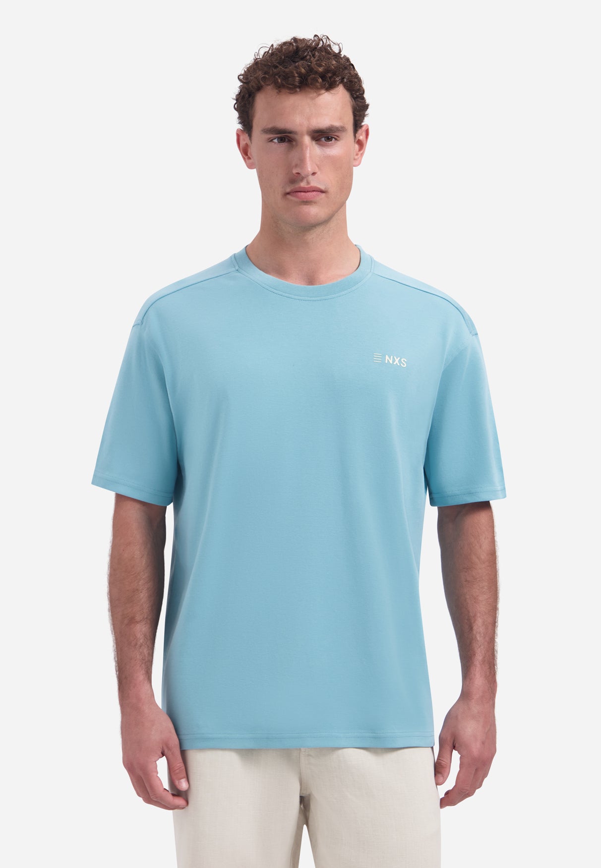 T-shirt met ronde hals, korte mouwen en print op de rug | Seablue