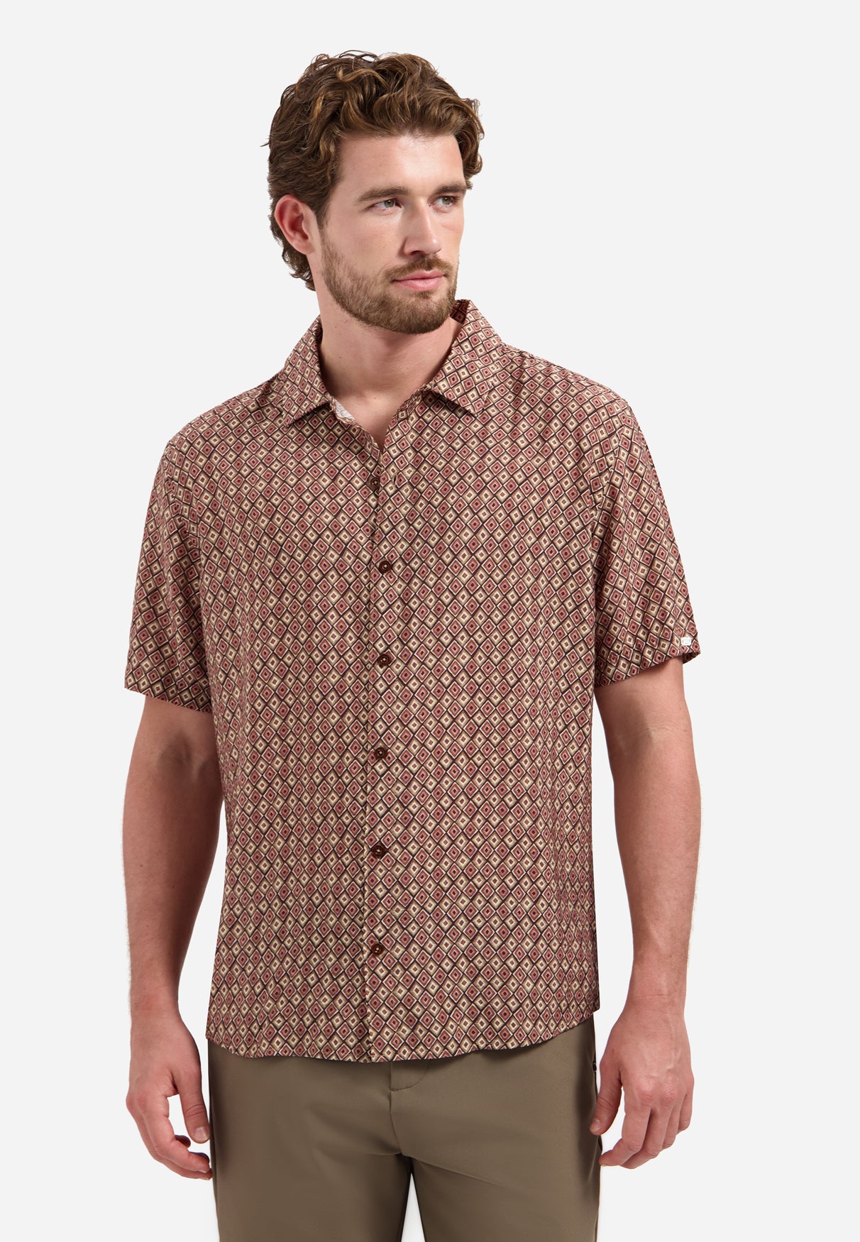 Shirt met korte mouwen en all-over print | Coral