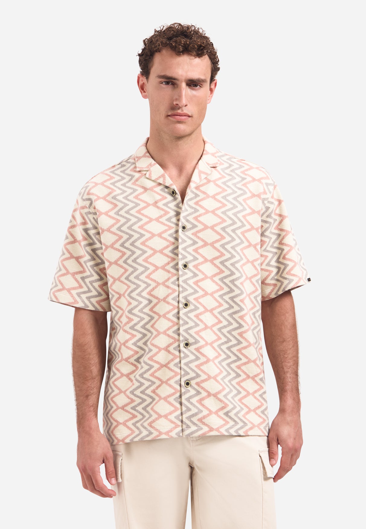 Shirt met korte mouwen en zigzagprint | Coral