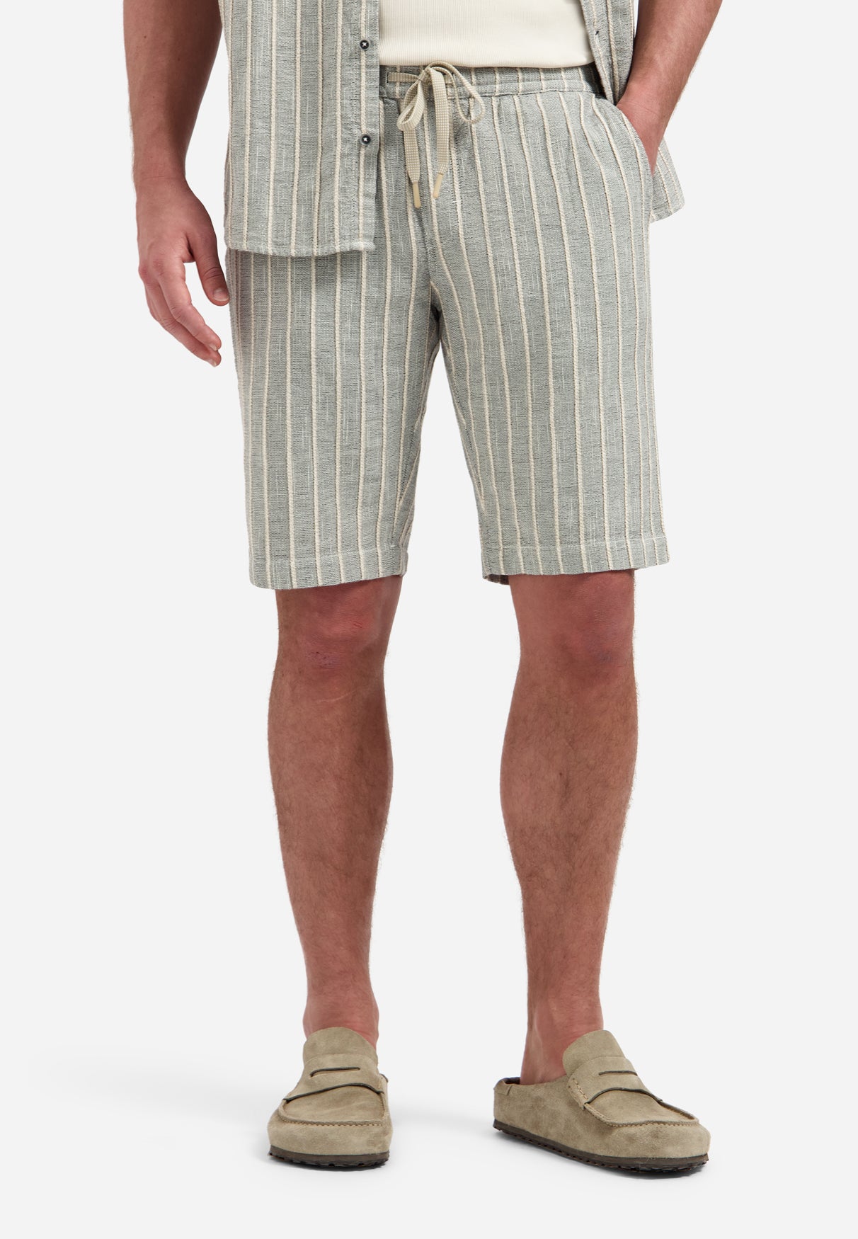 Gestreepte cargo shorts met trekkoord | Sand