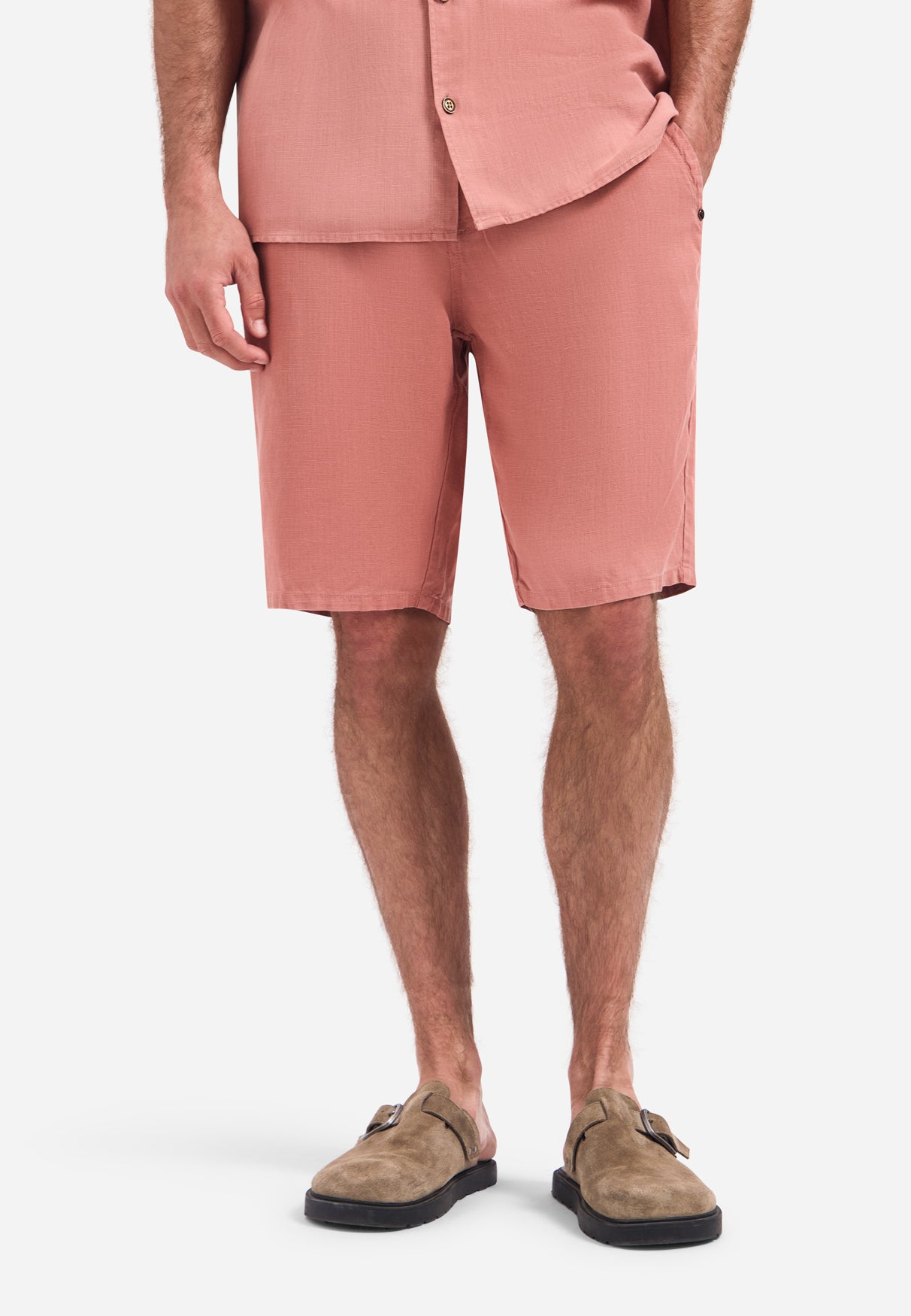 Chino shorts met trekkoord | Coral