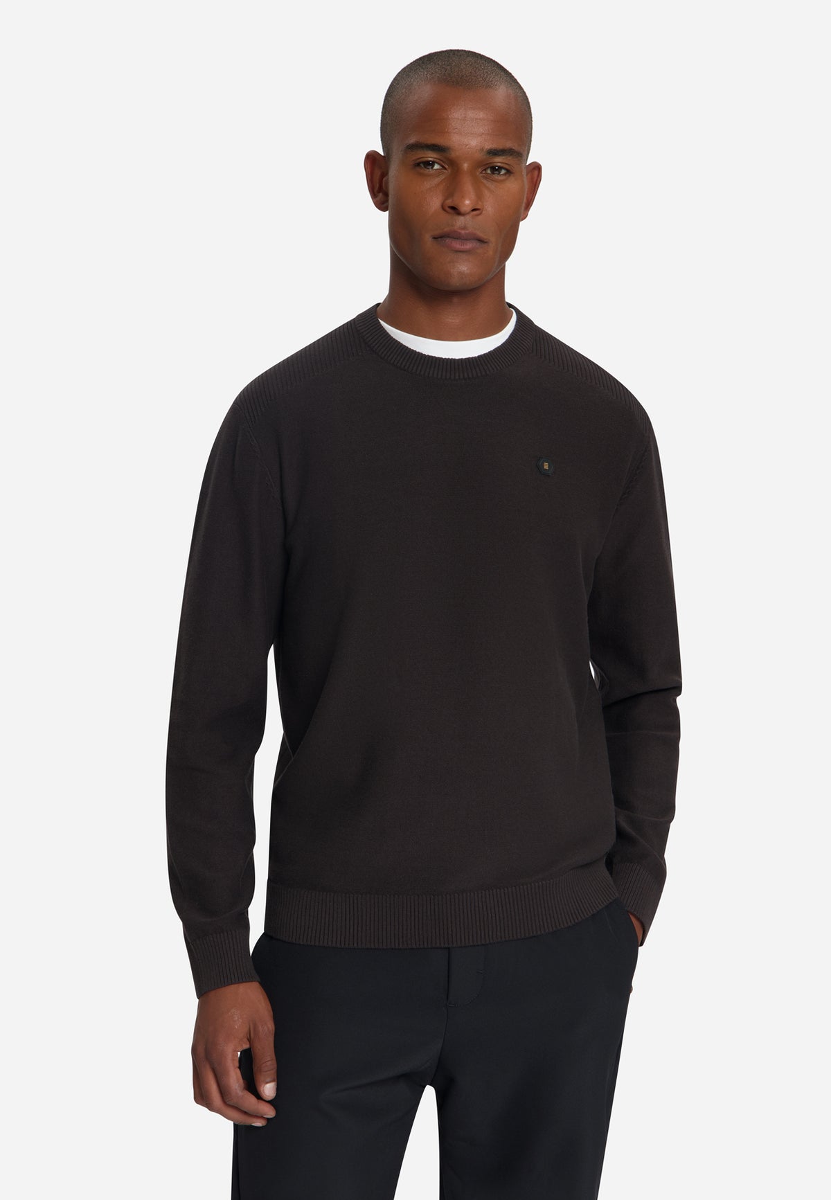 Trui met ronde hals | Dark Brown