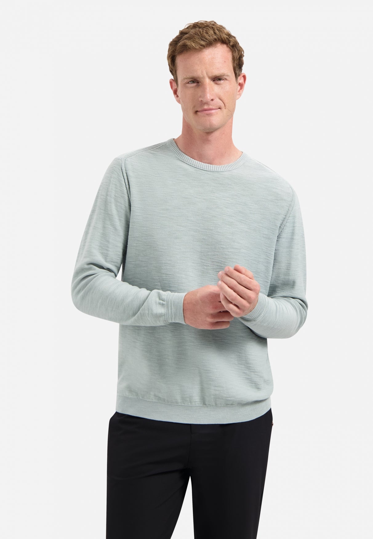 Timeless Basics Stone Washed Trui | Dusty Blue
