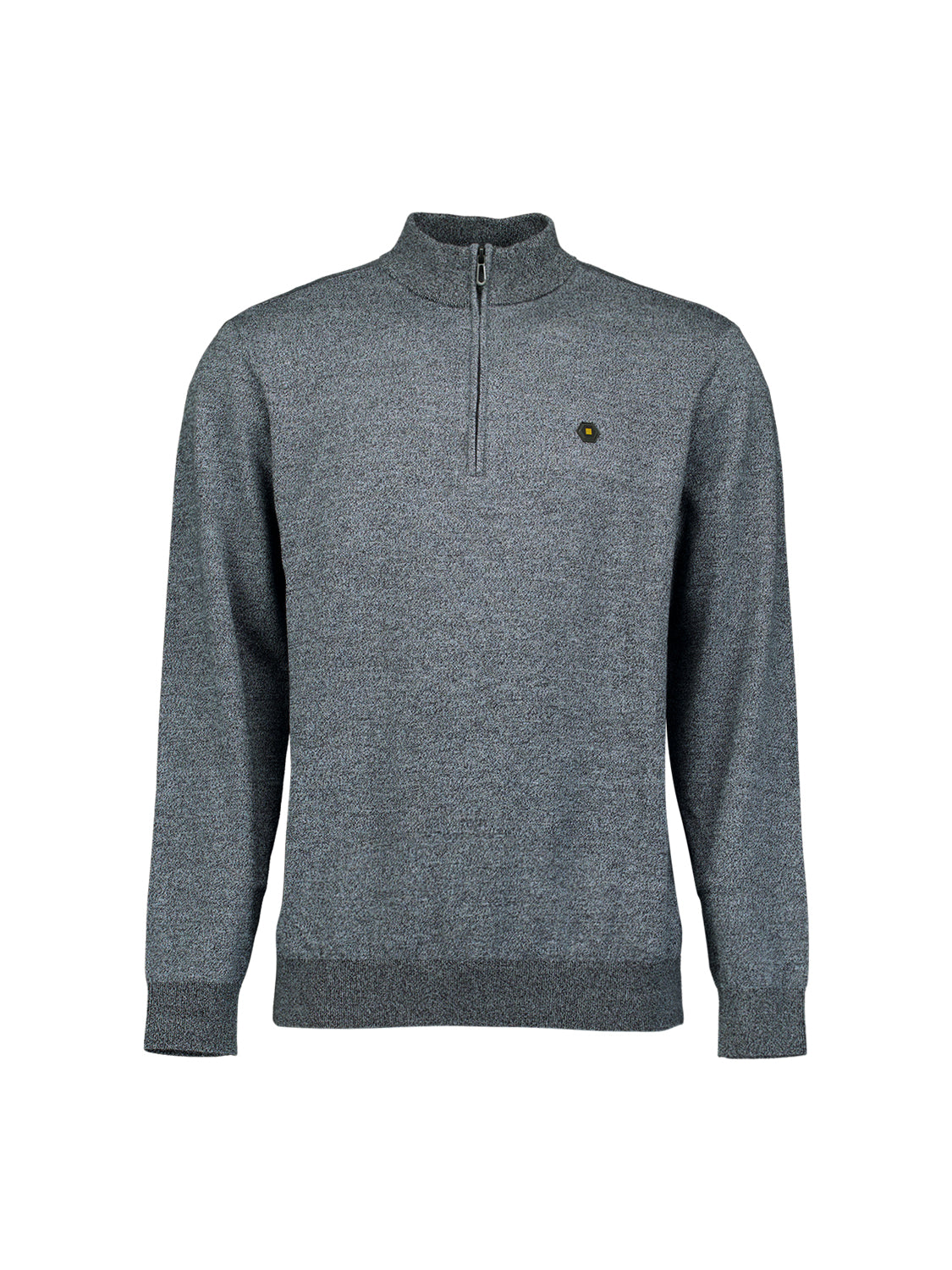 Timeless basics trui met halve rits | Dusty Blue