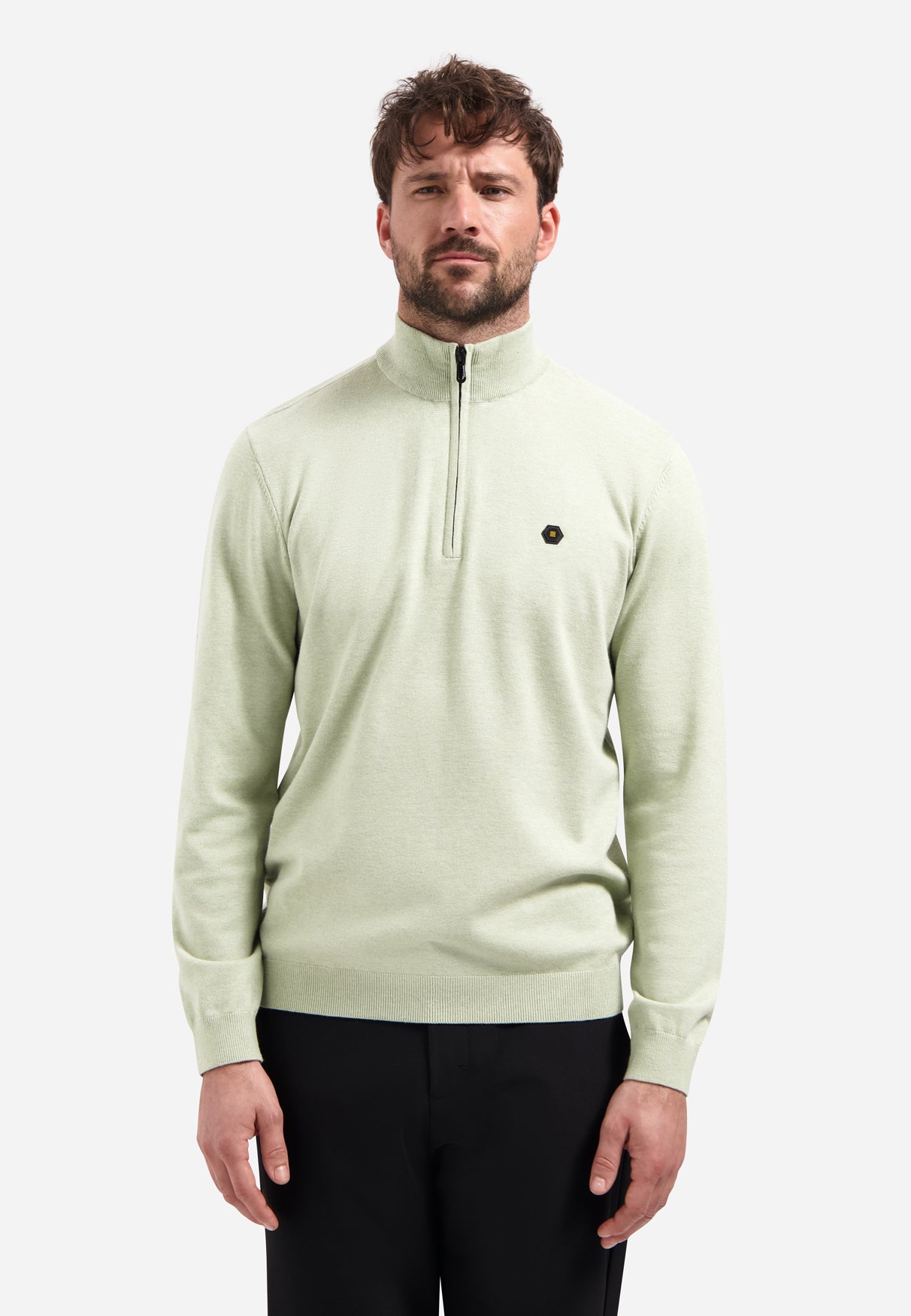 Timeless Basics Trui met halve rits | Groen