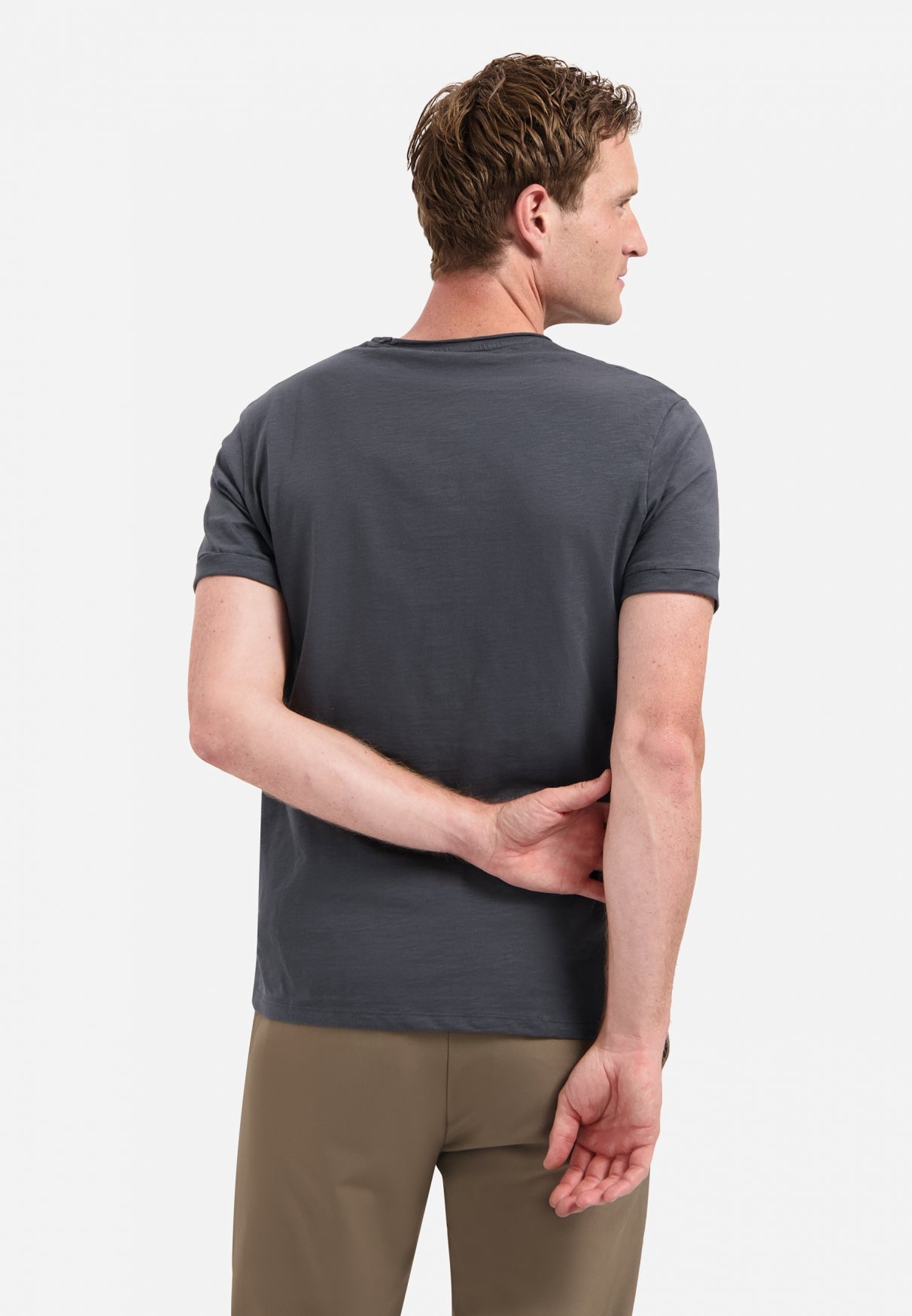 Timeless Basics Ronde Hals  T-shirt | Dark Grey