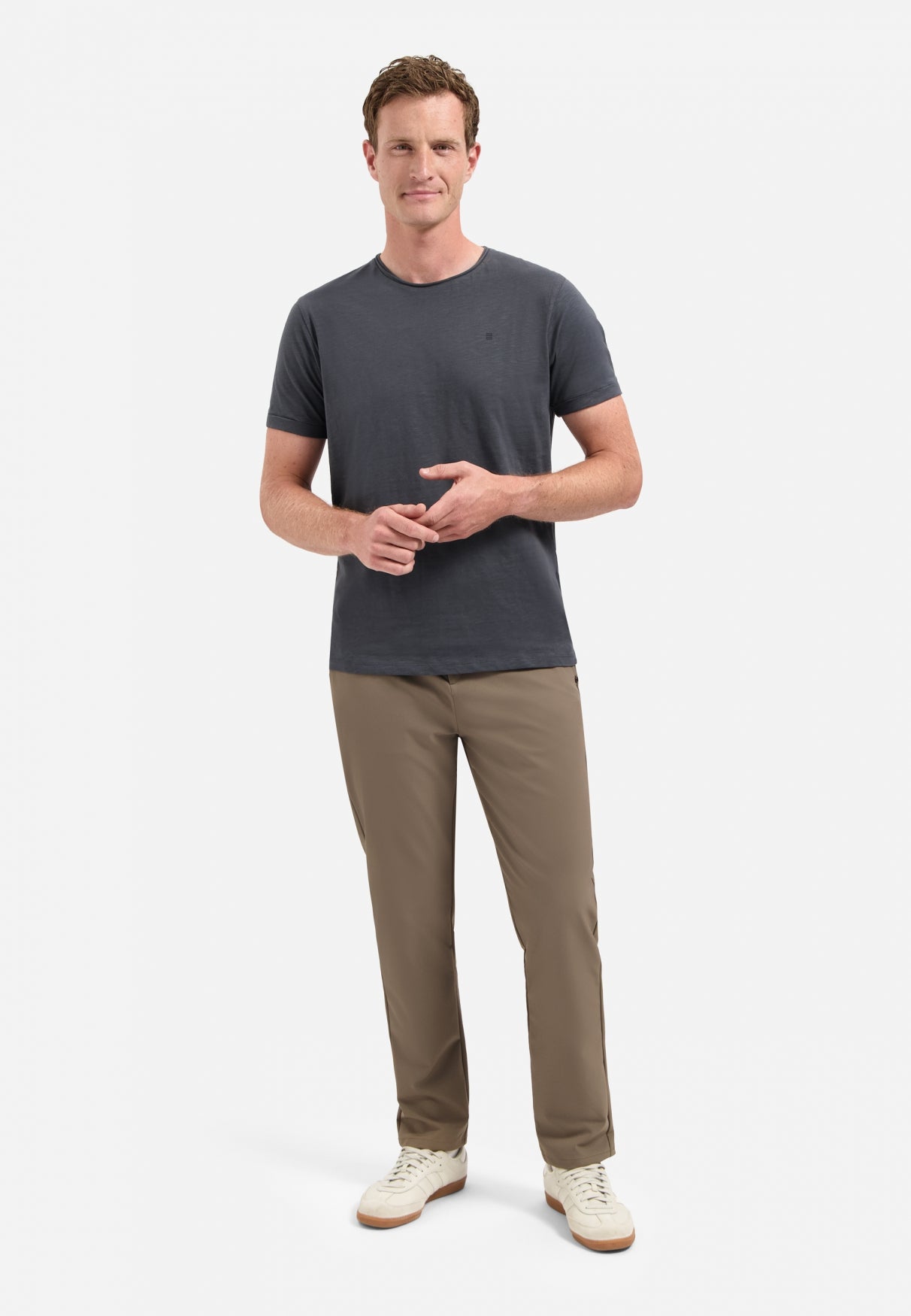 Timeless Basics Ronde Hals  T-shirt | Dark Grey