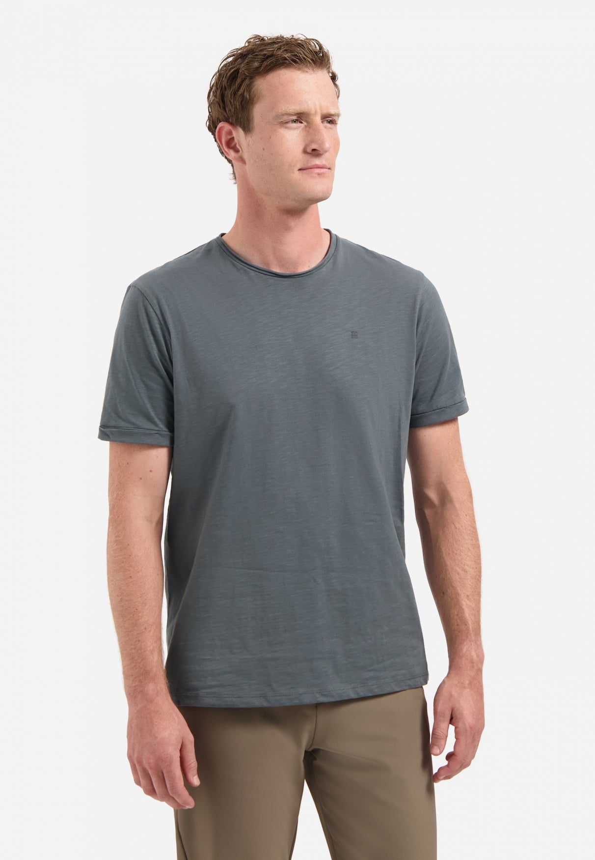 Timeless Basics Ronde Hals T-shirt | Dark Steel