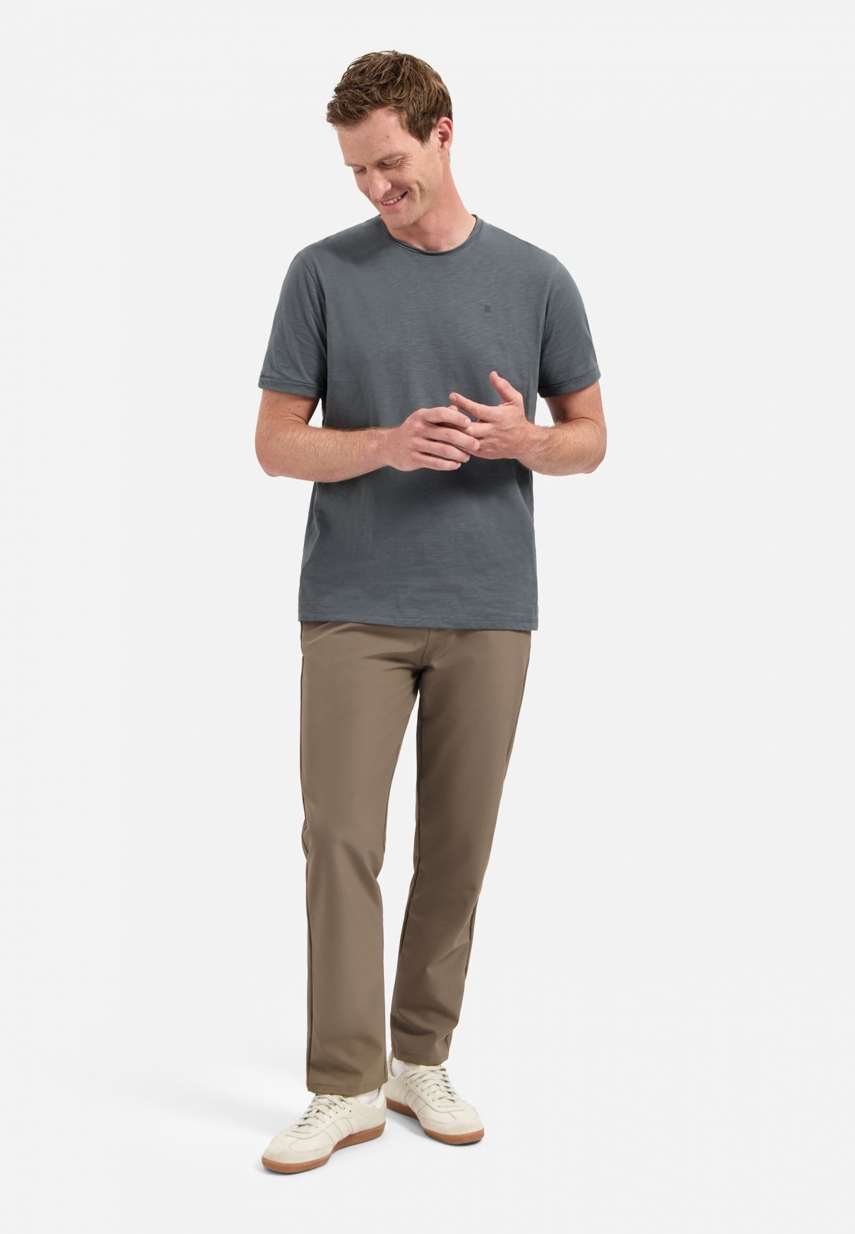 Timeless Basics Ronde Hals  T-shirt | Dark Steel