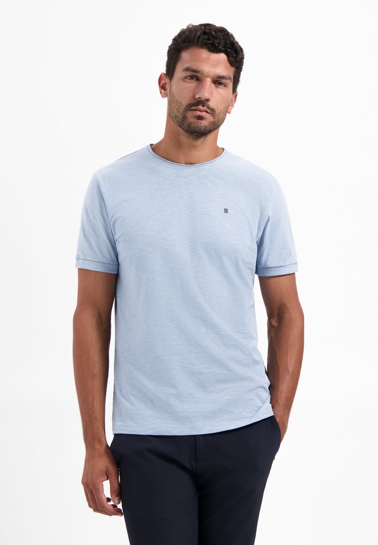 Timeless Basics Ronde Hals  T-shirt | Dusty Blue