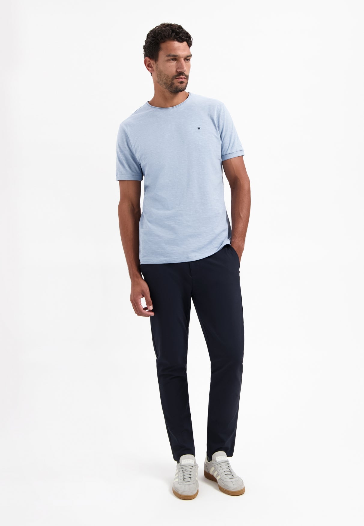 Timeless Basics Ronde Hals  T-shirt | Dusty Blue