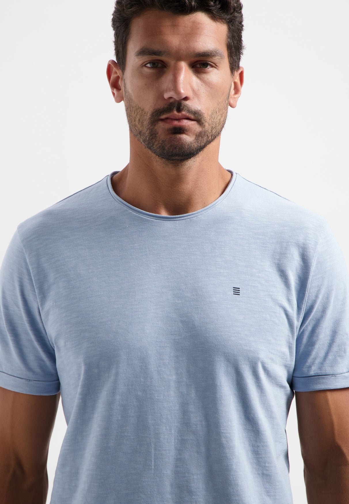 Timeless Basics Ronde Hals  T-shirt | Dusty Blue