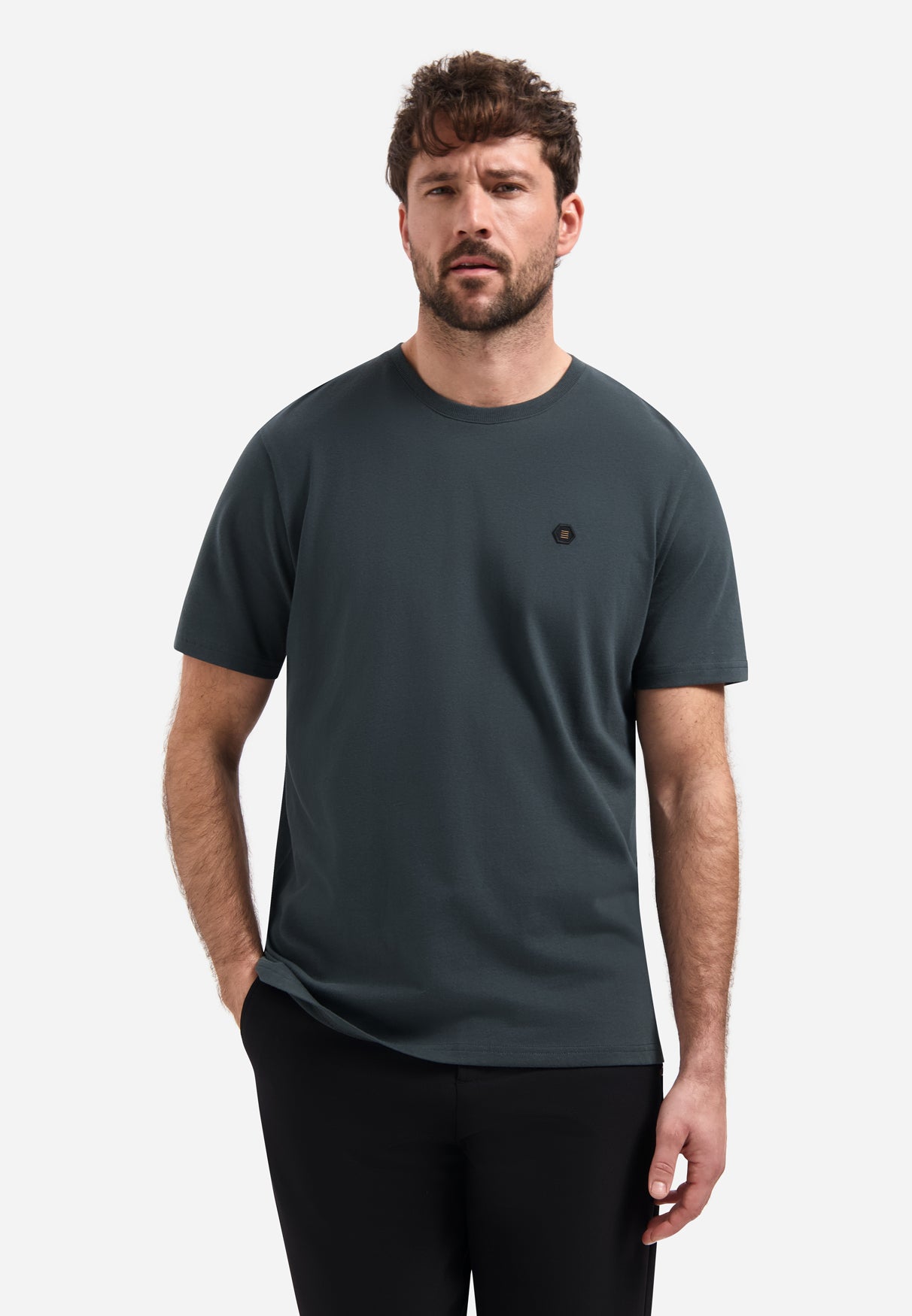 Timeless Basics Zacht T-shirt | Dark Steel