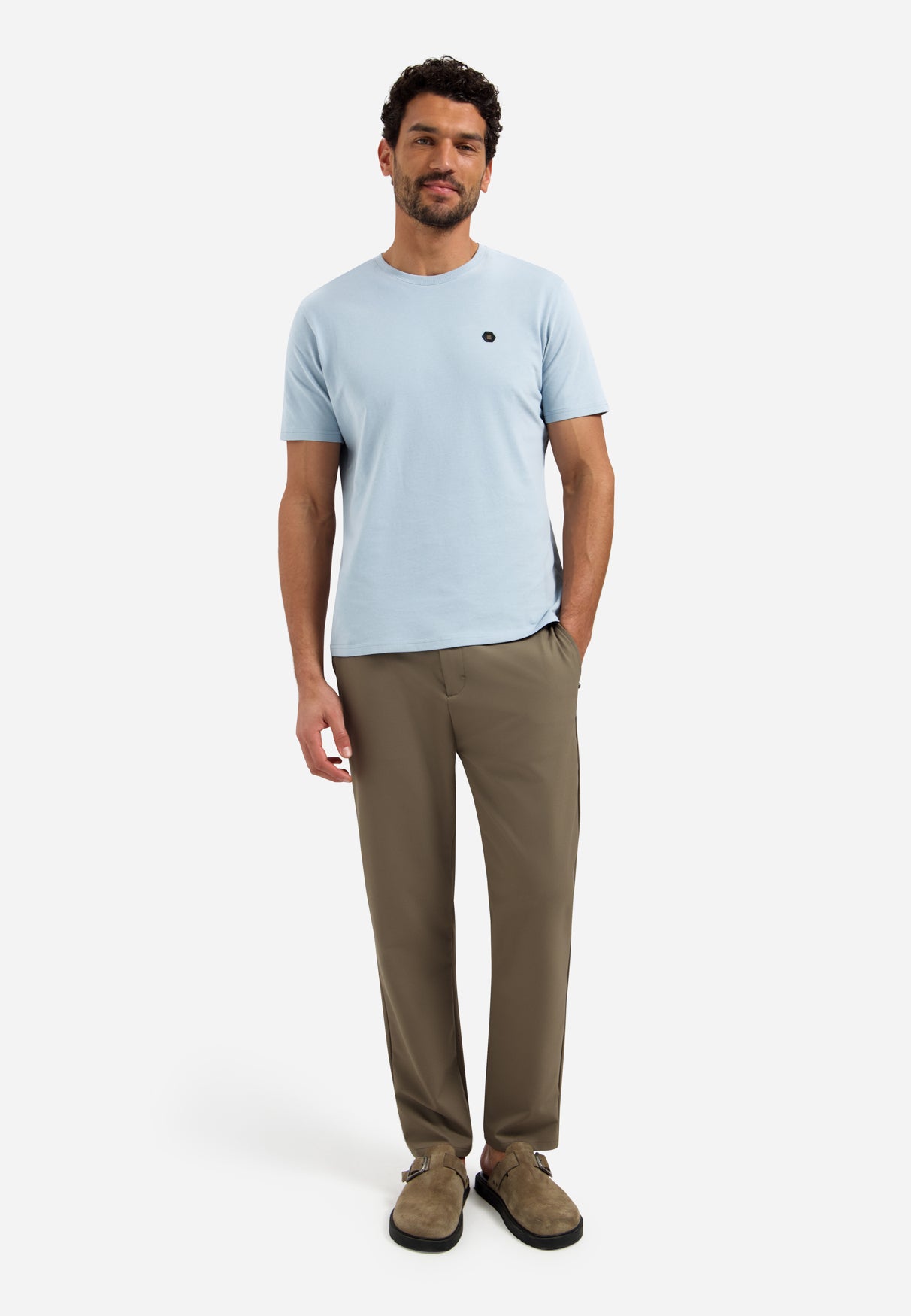 Timeless Basics Zacht T-shirt | Dusty Blue
