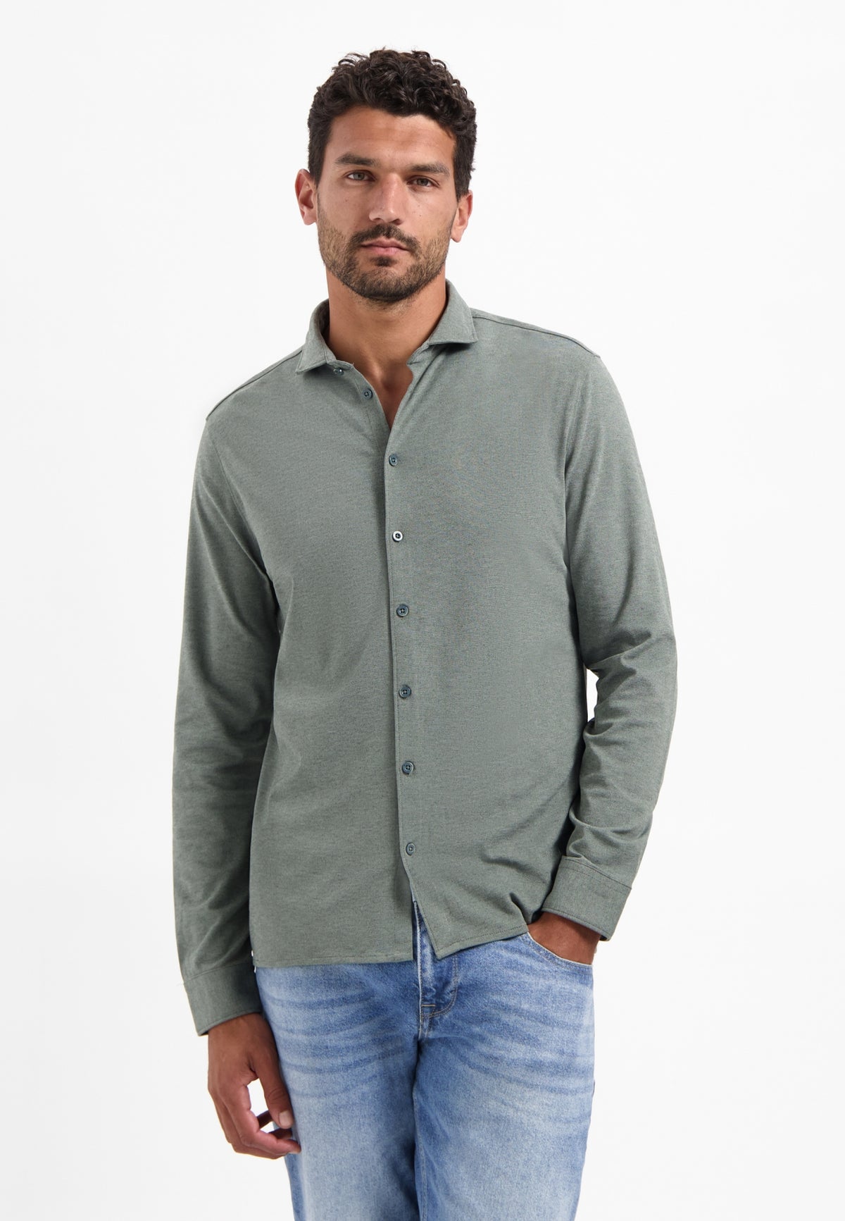 Timeless Basics Jersey Overhemd | Dark Steel