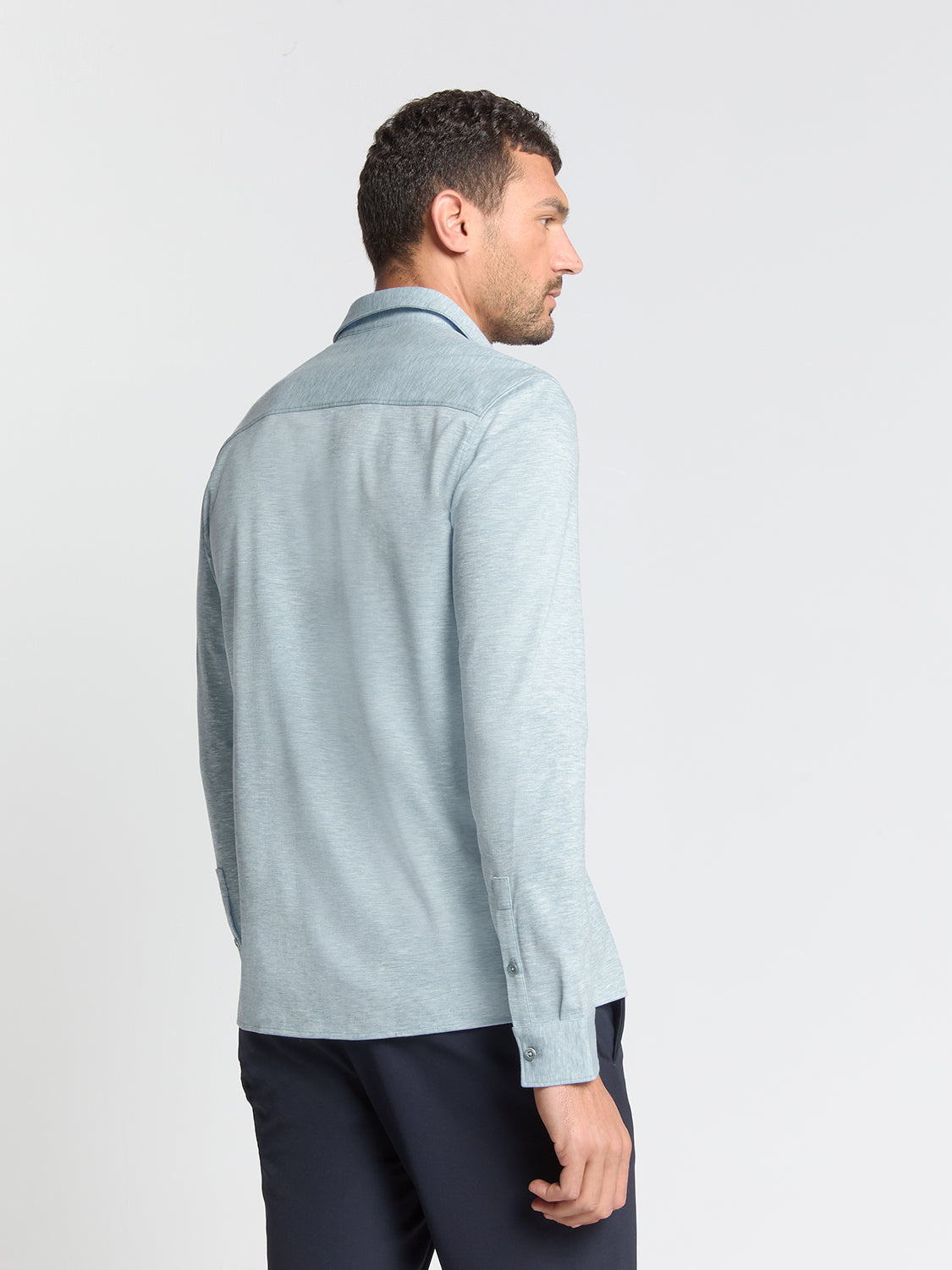 Timeless Basics Jersey Hemd | Dusty Blue