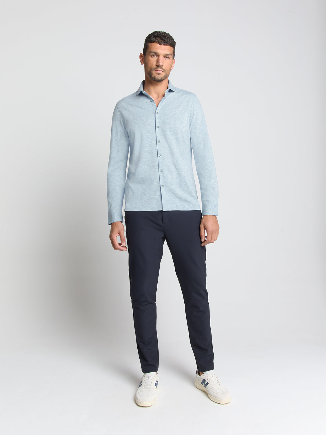 Timeless Basics Jersey Hemd | Dusty Blue